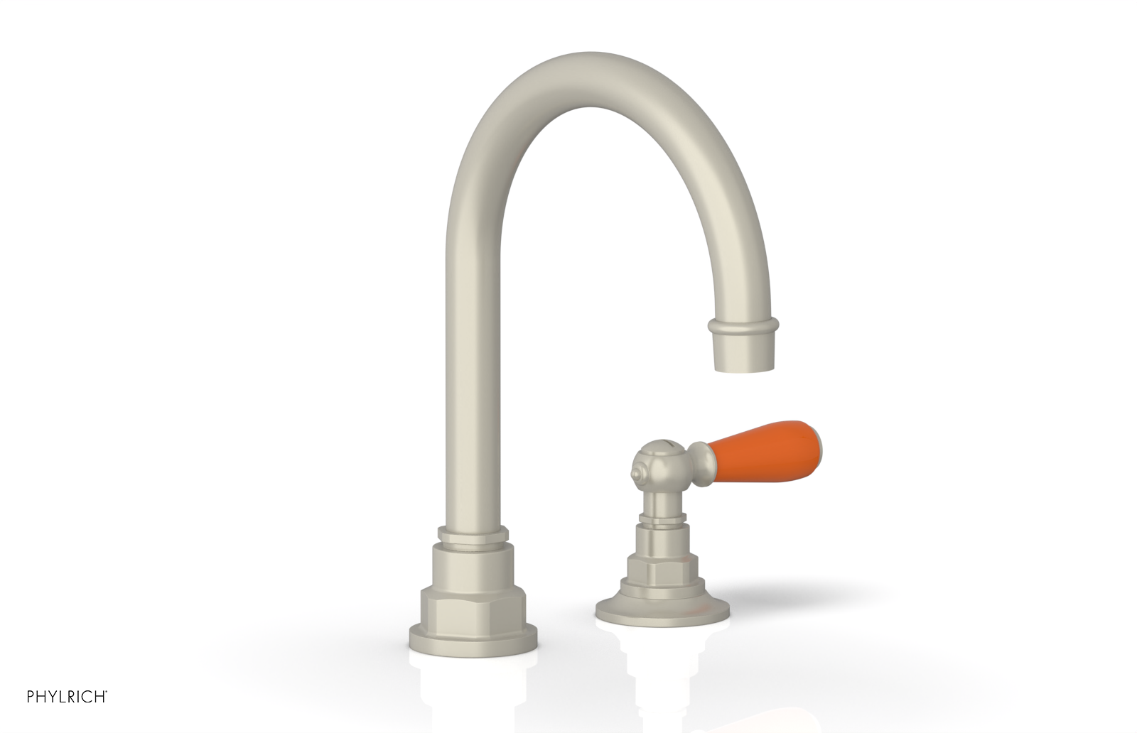 JAMESTOWN Single Handle Faucet - High Spout - Lever Handle with "Orange" Accents 165-06 — image 1