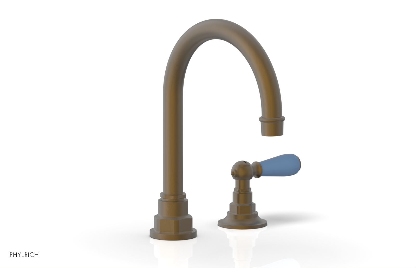 JAMESTOWN Single Handle Faucet - High Spout - Lever Handle with "Light Blue" Accents 165-06 — image 1