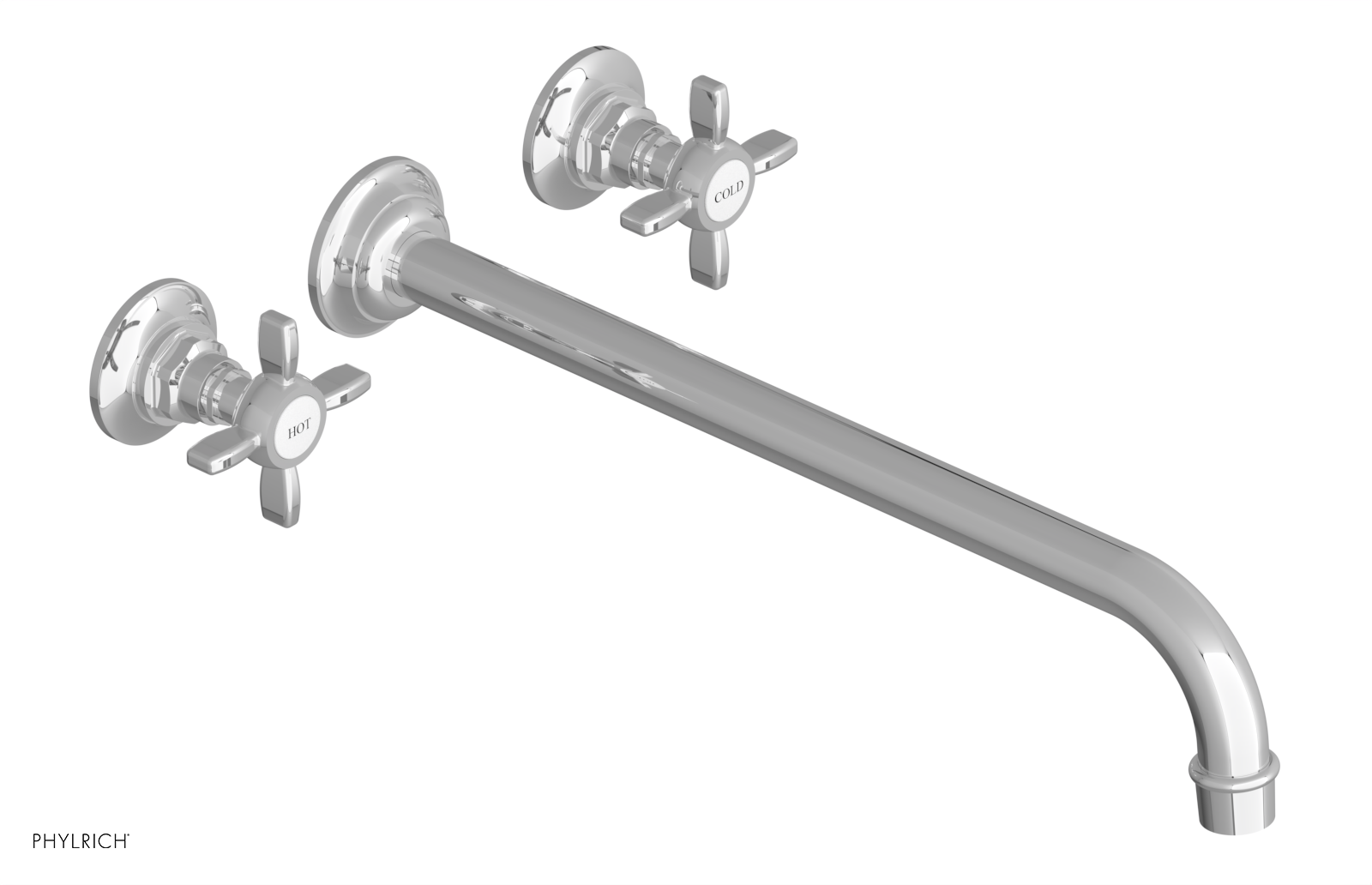JAMESTOWN Wall Lavatory Set - 14" Spout - Cross Handle 165-11-14 — thumbnail 2