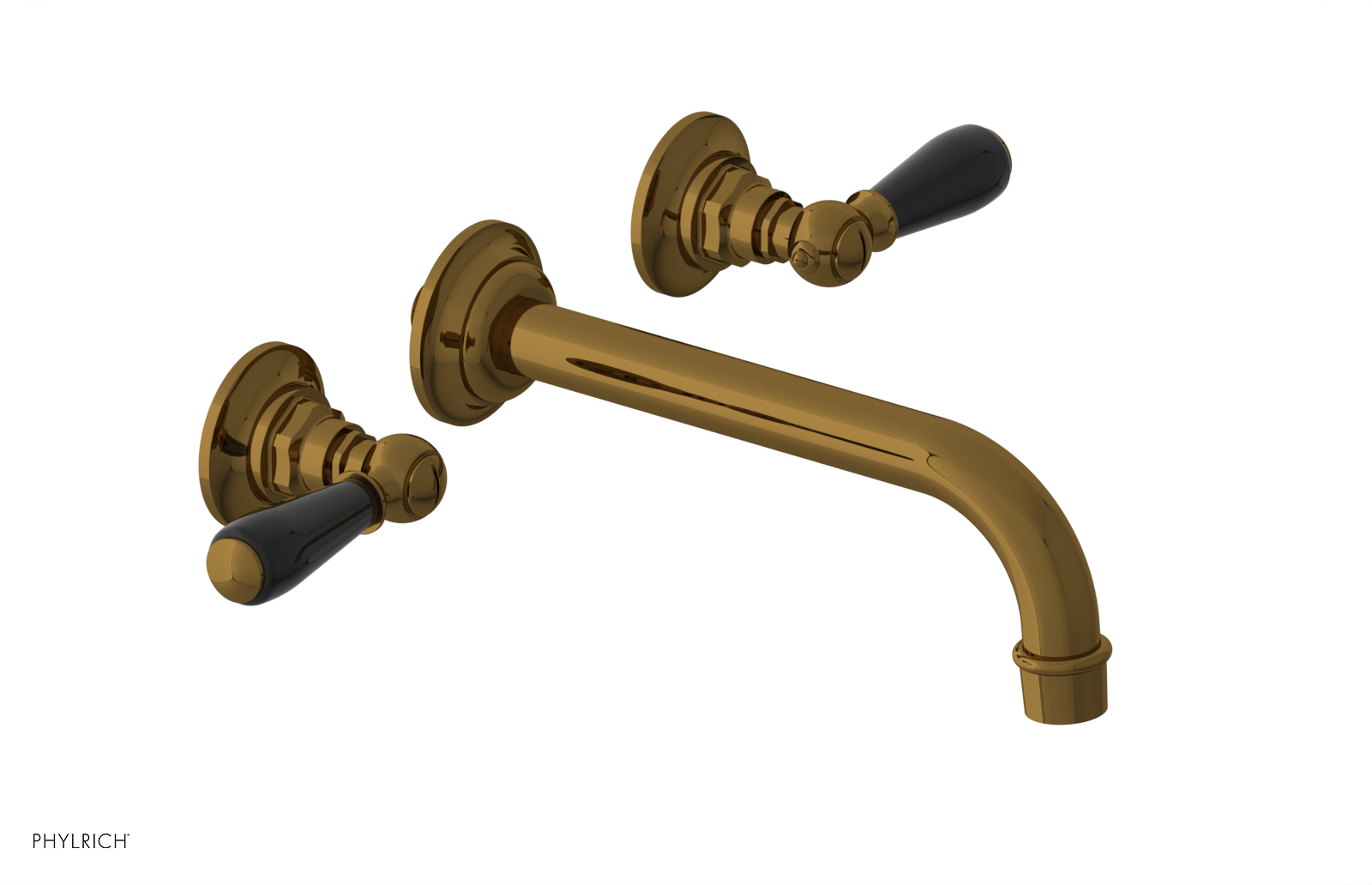 JAMESTOWN Wall Lavatory Set - Lever Handle with "Black" Accents 165-12