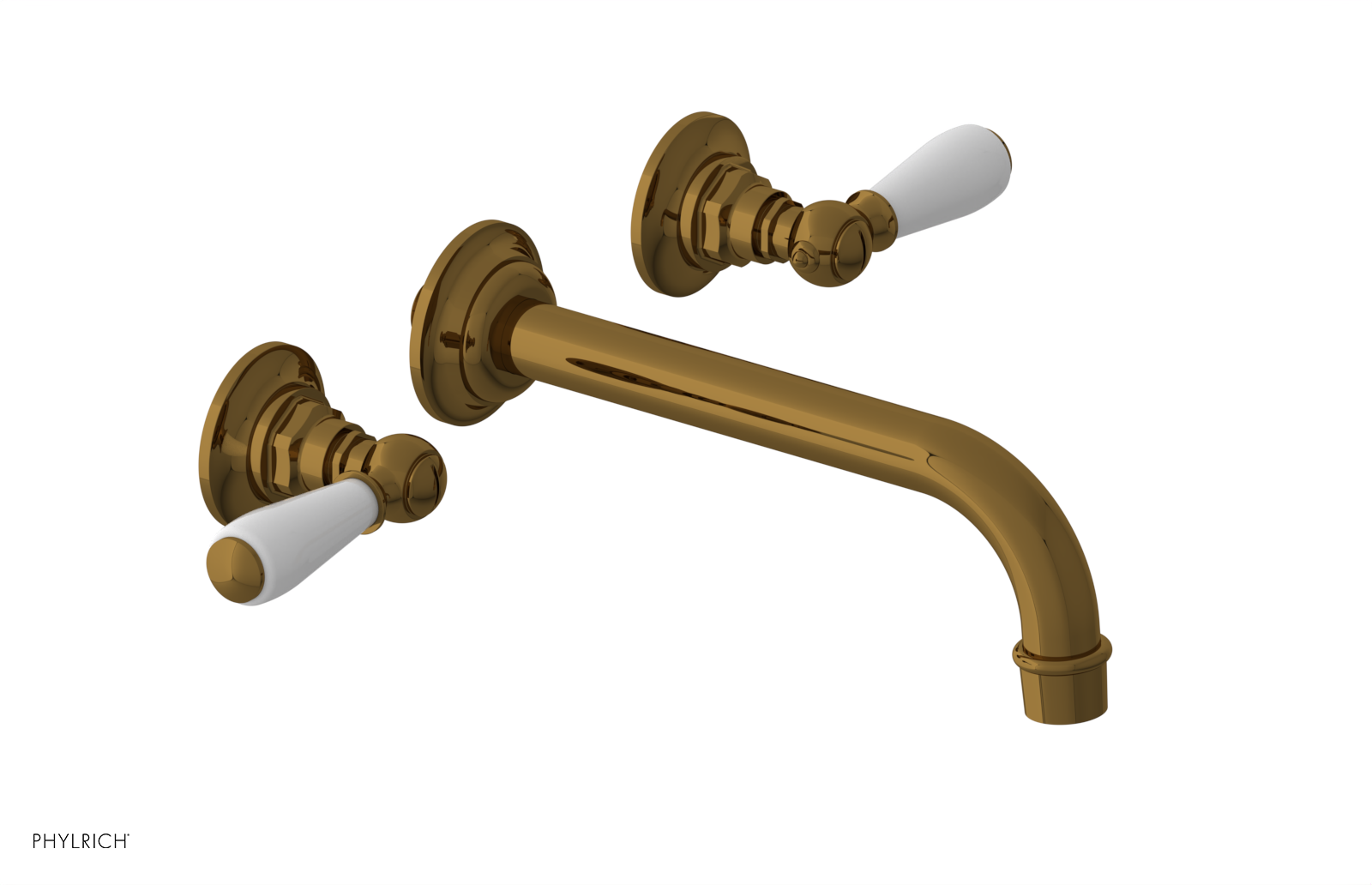 JAMESTOWN Wall Lavatory Set - Lever Handle with "White" Accents 165-12