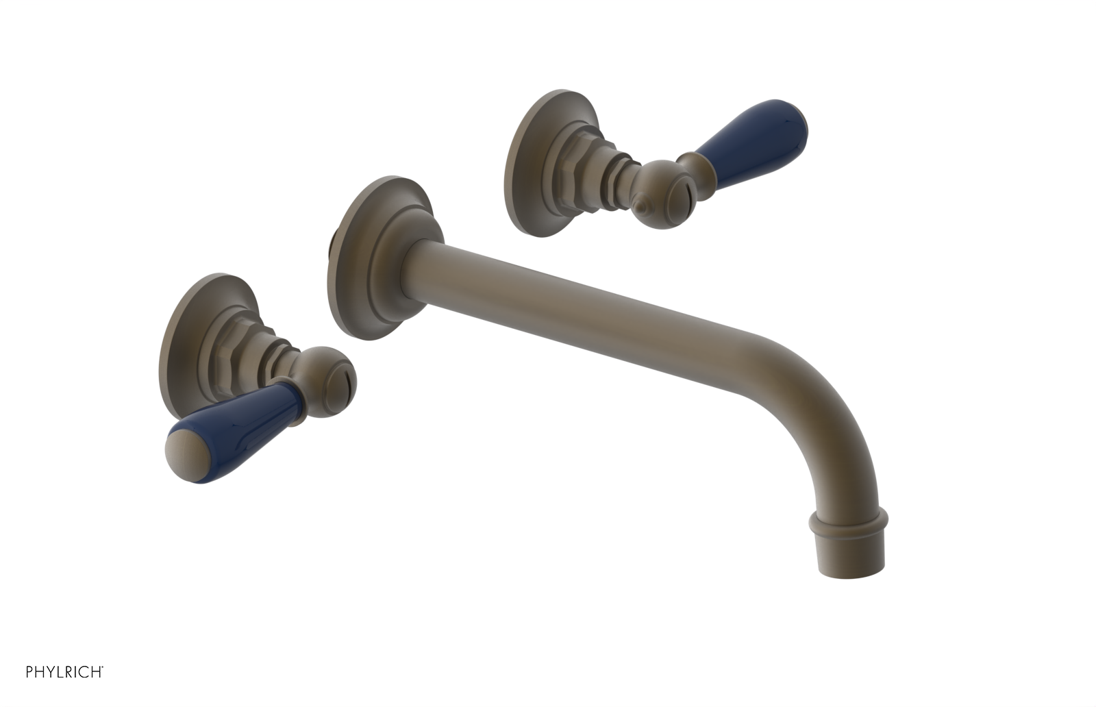 JAMESTOWN Wall Lavatory Set - Lever Handle with "Navy Blue" Accents 165-12 — image 1