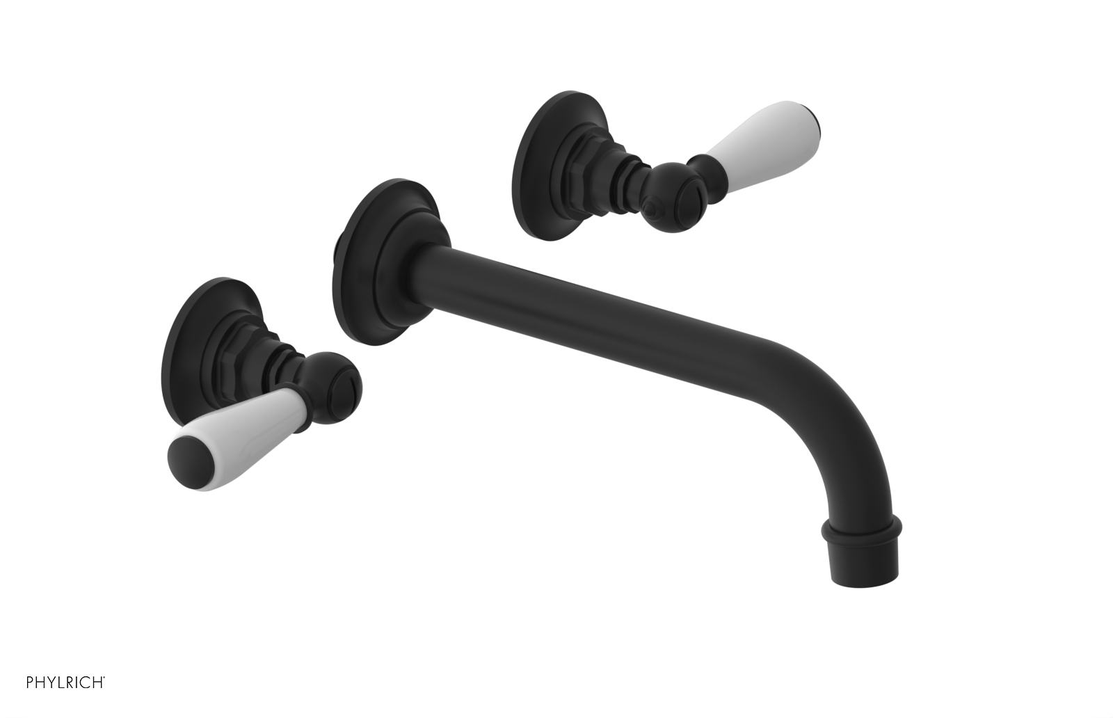 JAMESTOWN Wall Lavatory Set - Lever Handle with "White" Accents 165-12 — image 1