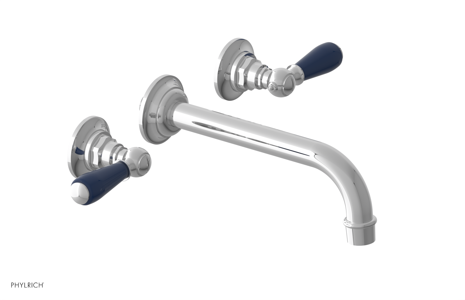 JAMESTOWN Wall Lavatory Set - Lever Handle with "Navy Blue" Accents 165-12 — thumbnail 2