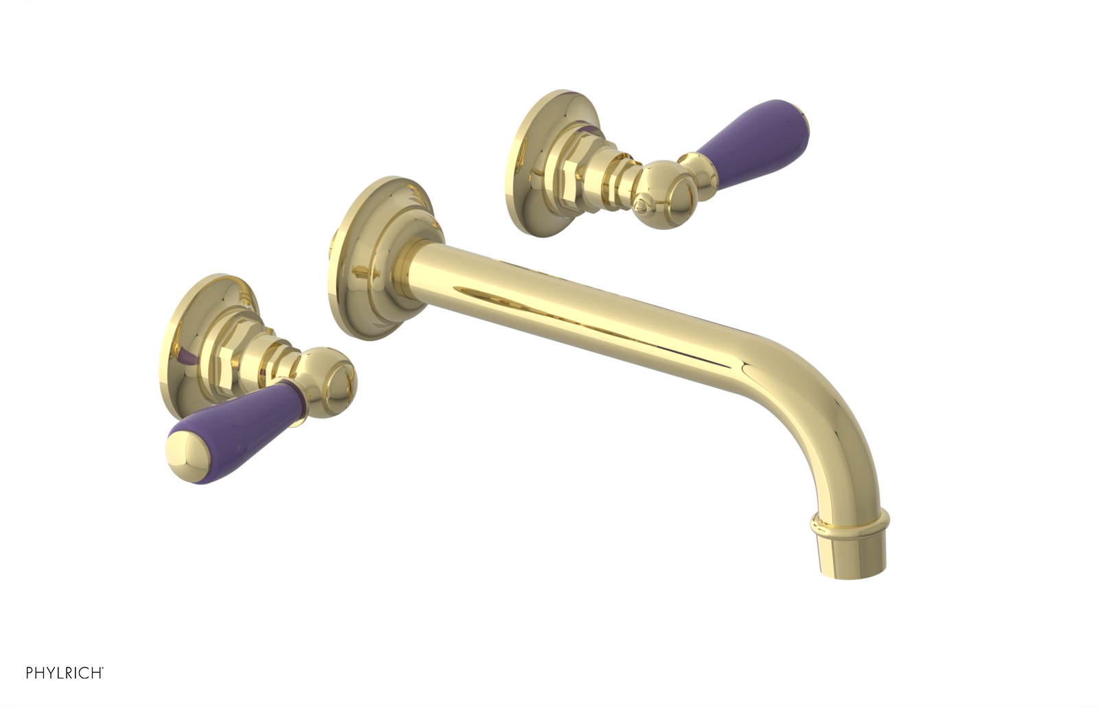 JAMESTOWN Wall Lavatory Set - Lever Handle with "Purple" Accents 165-12 — image 1