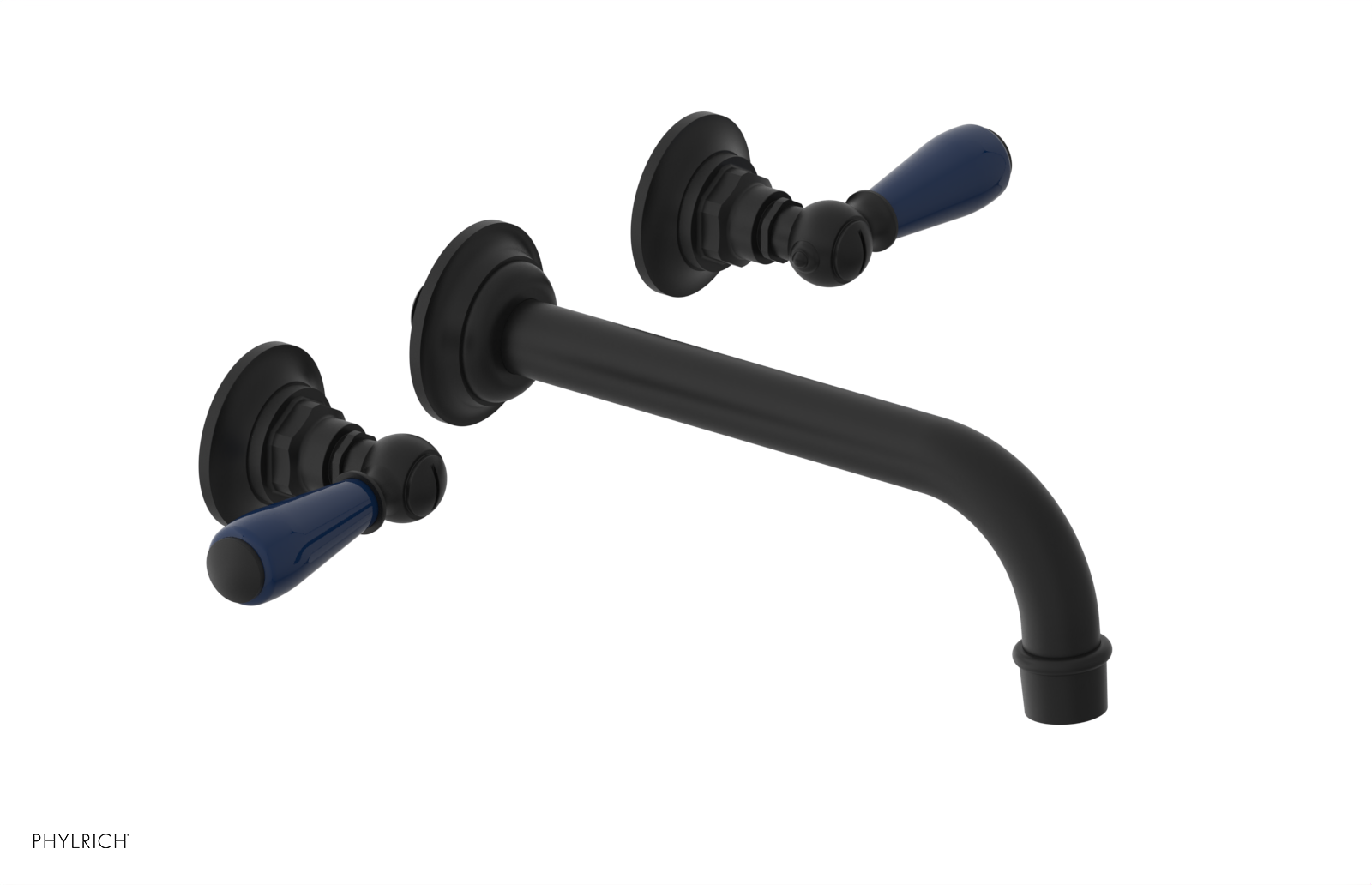 JAMESTOWN Wall Lavatory Set - Lever Handle with "Navy Blue" Accents 165-12 — image 1