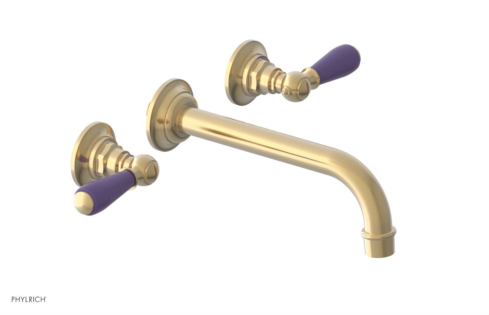 JAMESTOWN Wall Lavatory Set - Lever Handle with "Purple" Accents 165-12 — thumbnail 3