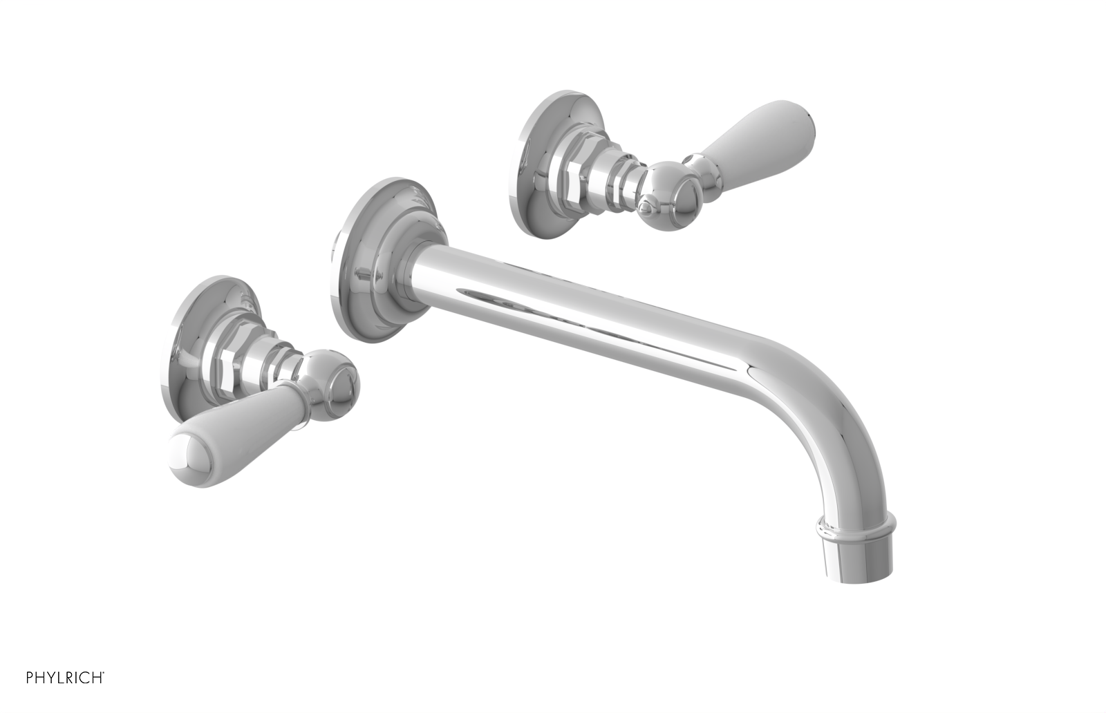 JAMESTOWN Wall Lavatory Set - Lever Handle with "White" Accents 165-12 — thumbnail 2