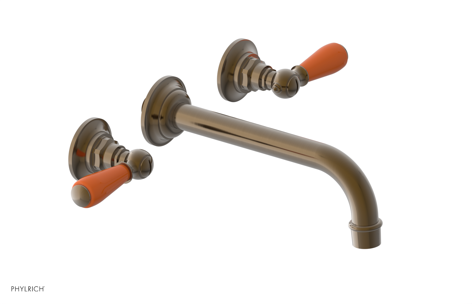 JAMESTOWN Wall Lavatory Set - Lever Handle with "Orange" Accents 165-12 — image 1