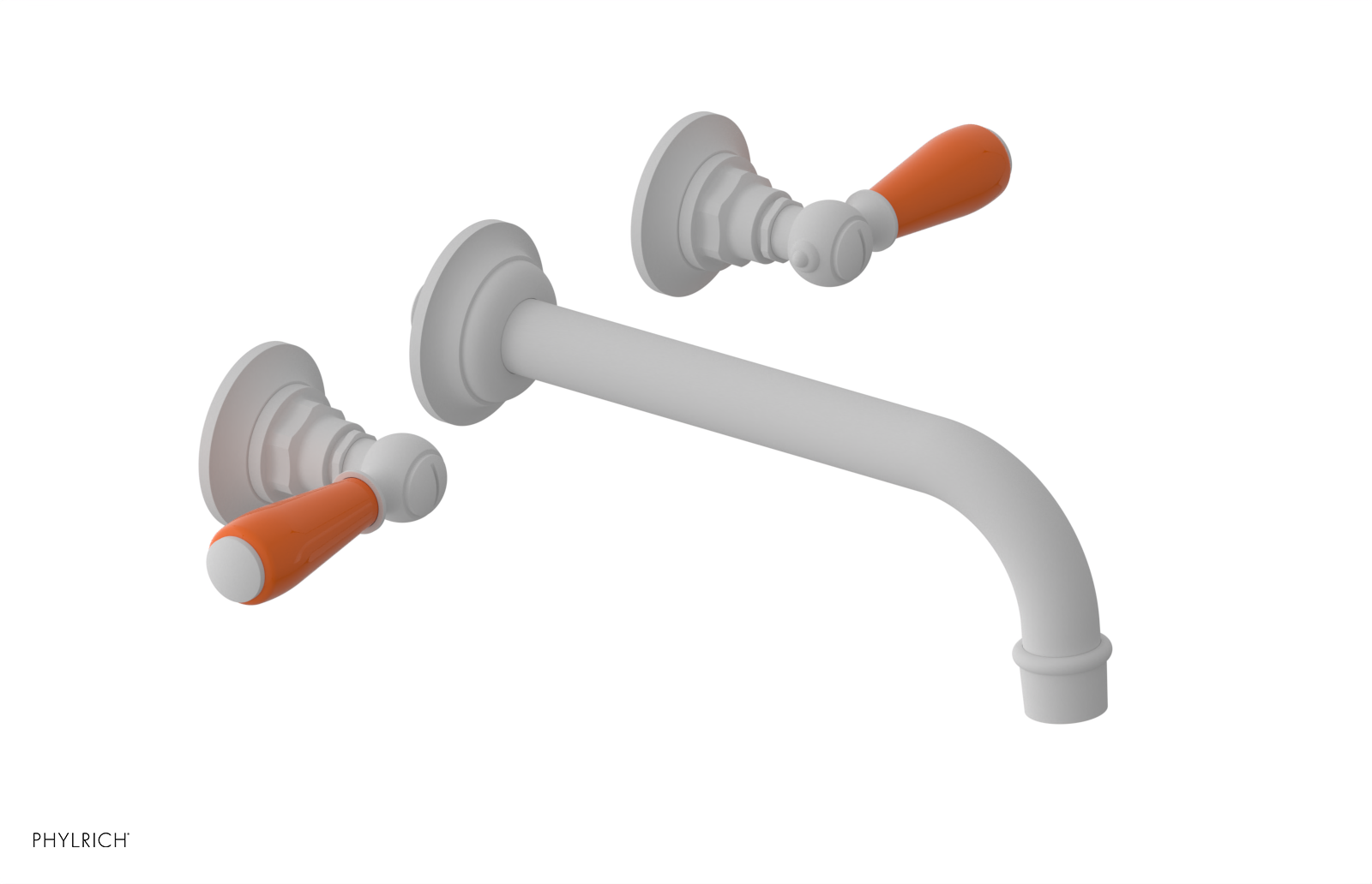 JAMESTOWN Wall Lavatory Set - Lever Handle with "Orange" Accents 165-12