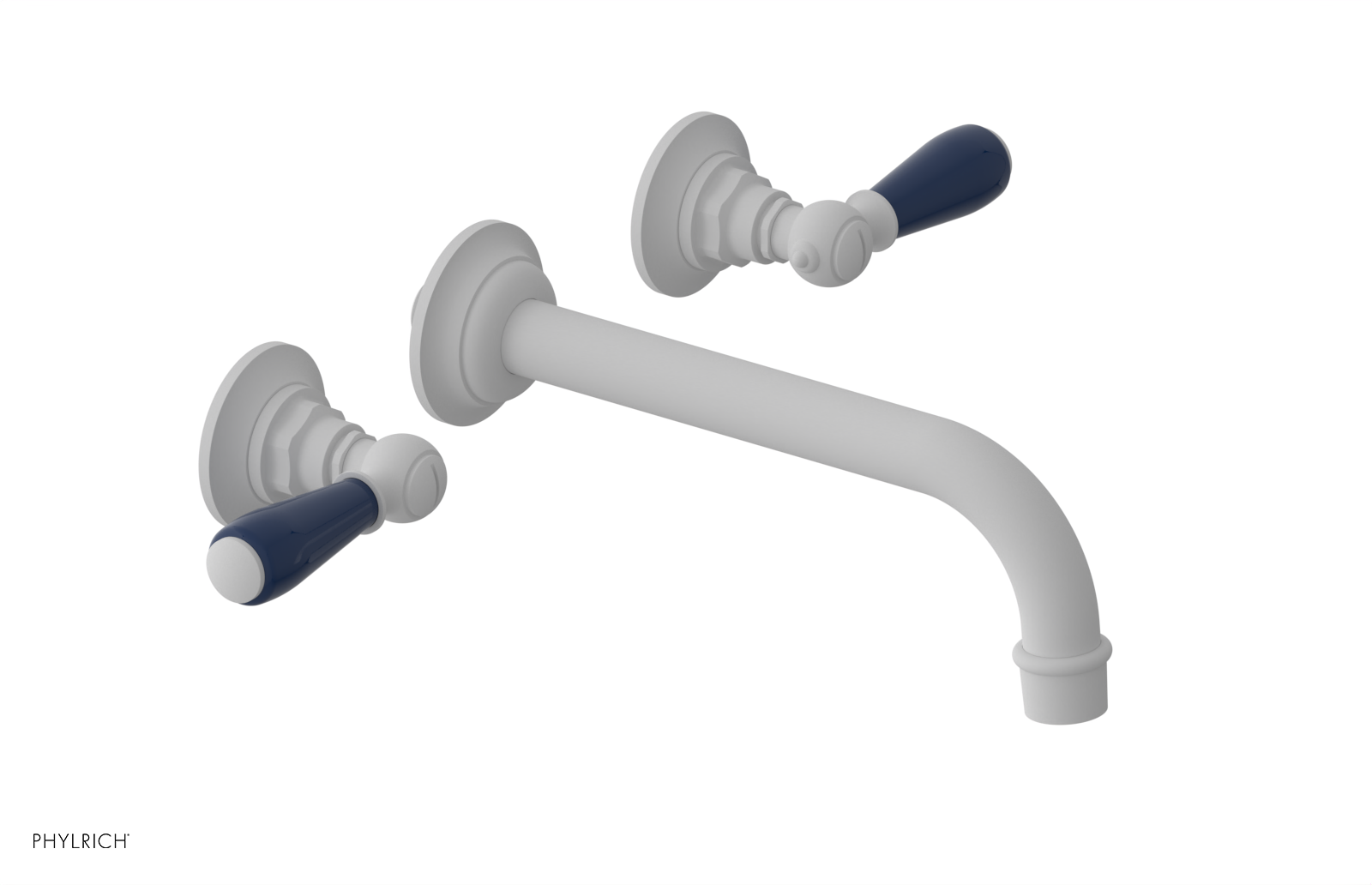 JAMESTOWN Wall Lavatory Set - Lever Handle with "Navy Blue" Accents 165-12 — image 1