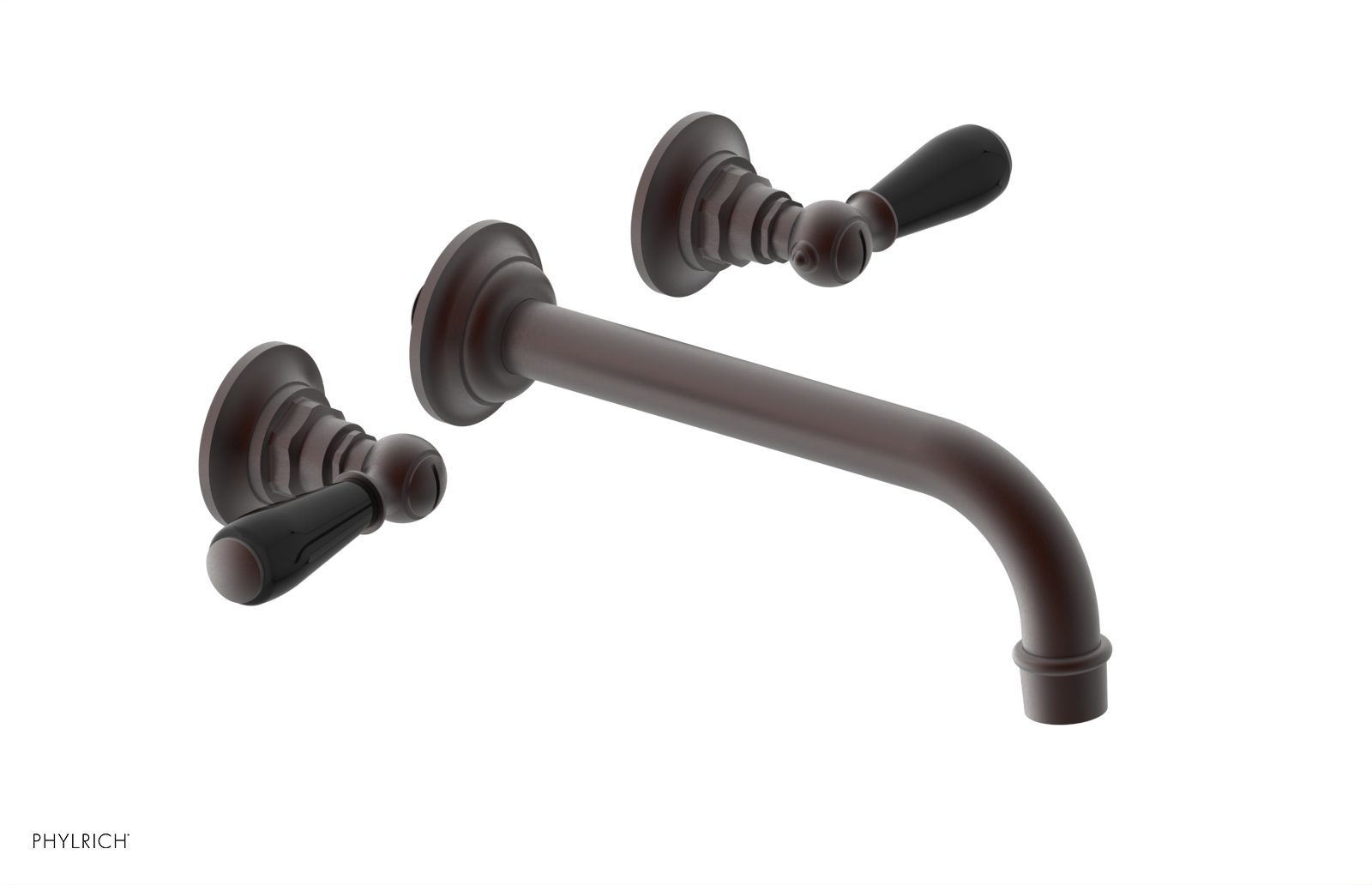 JAMESTOWN Wall Lavatory Set - Lever Handle with "Black" Accents 165-12