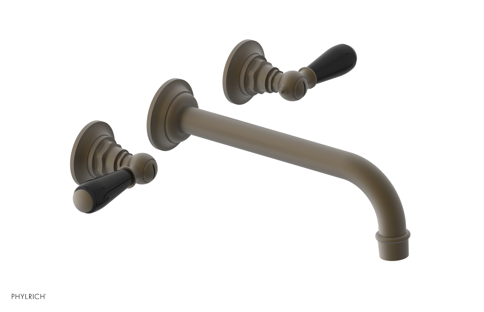 JAMESTOWN Wall Lavatory Set - 10" Spout - Lever Handle with "Black" Accents 165-12-10 — image 1