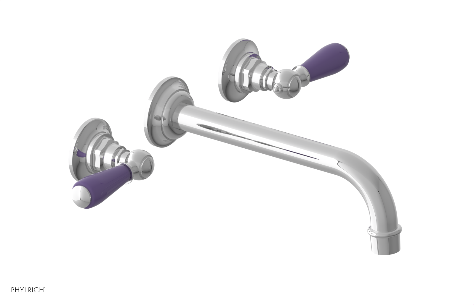 JAMESTOWN Wall Lavatory Set - 10" Spout - Lever Handle with "Purple" Accents 165-12-10 — thumbnail 2