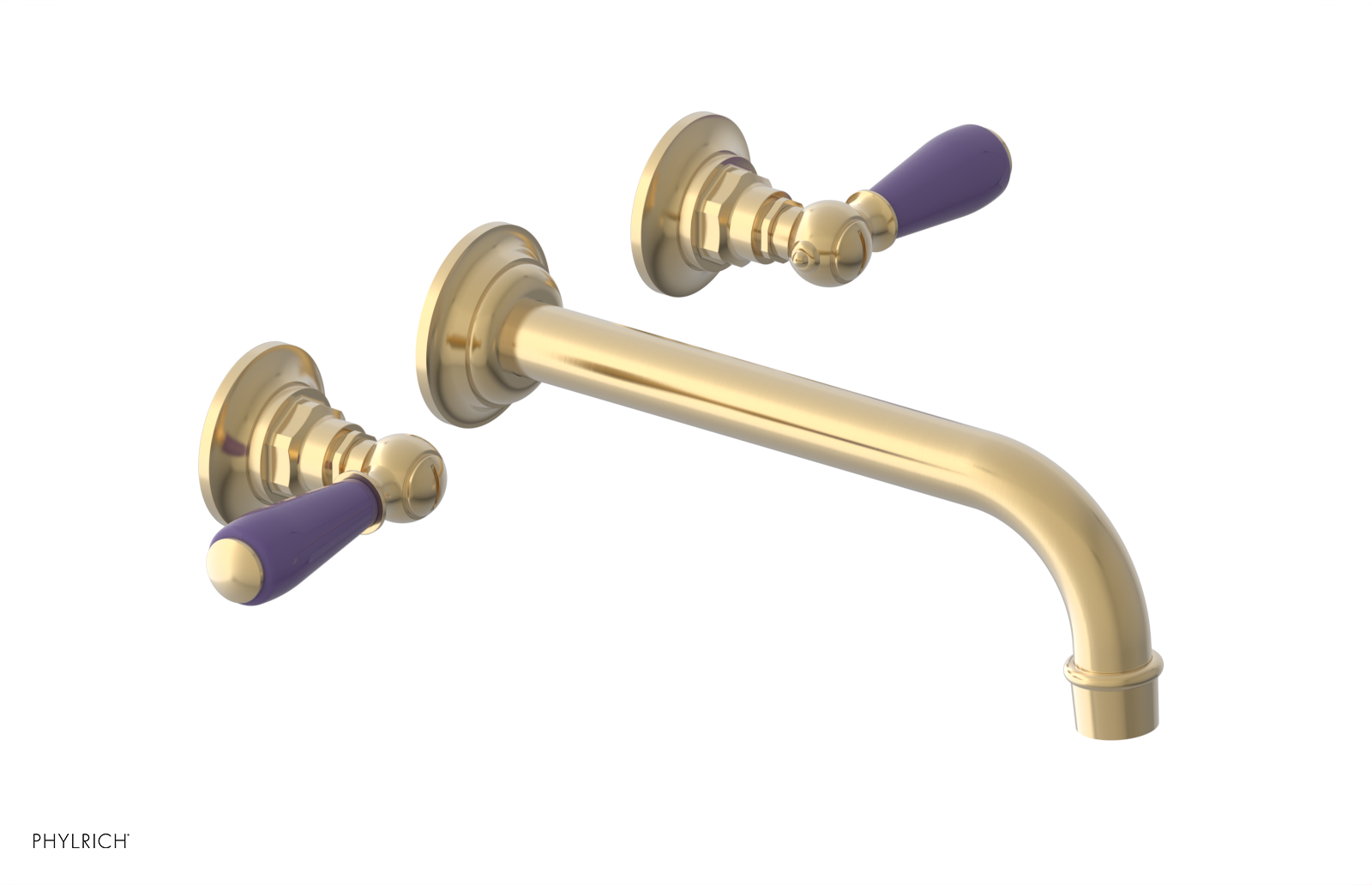 JAMESTOWN Wall Lavatory Set - 10" Spout - Lever Handle with "Purple" Accents 165-12-10 — thumbnail 3