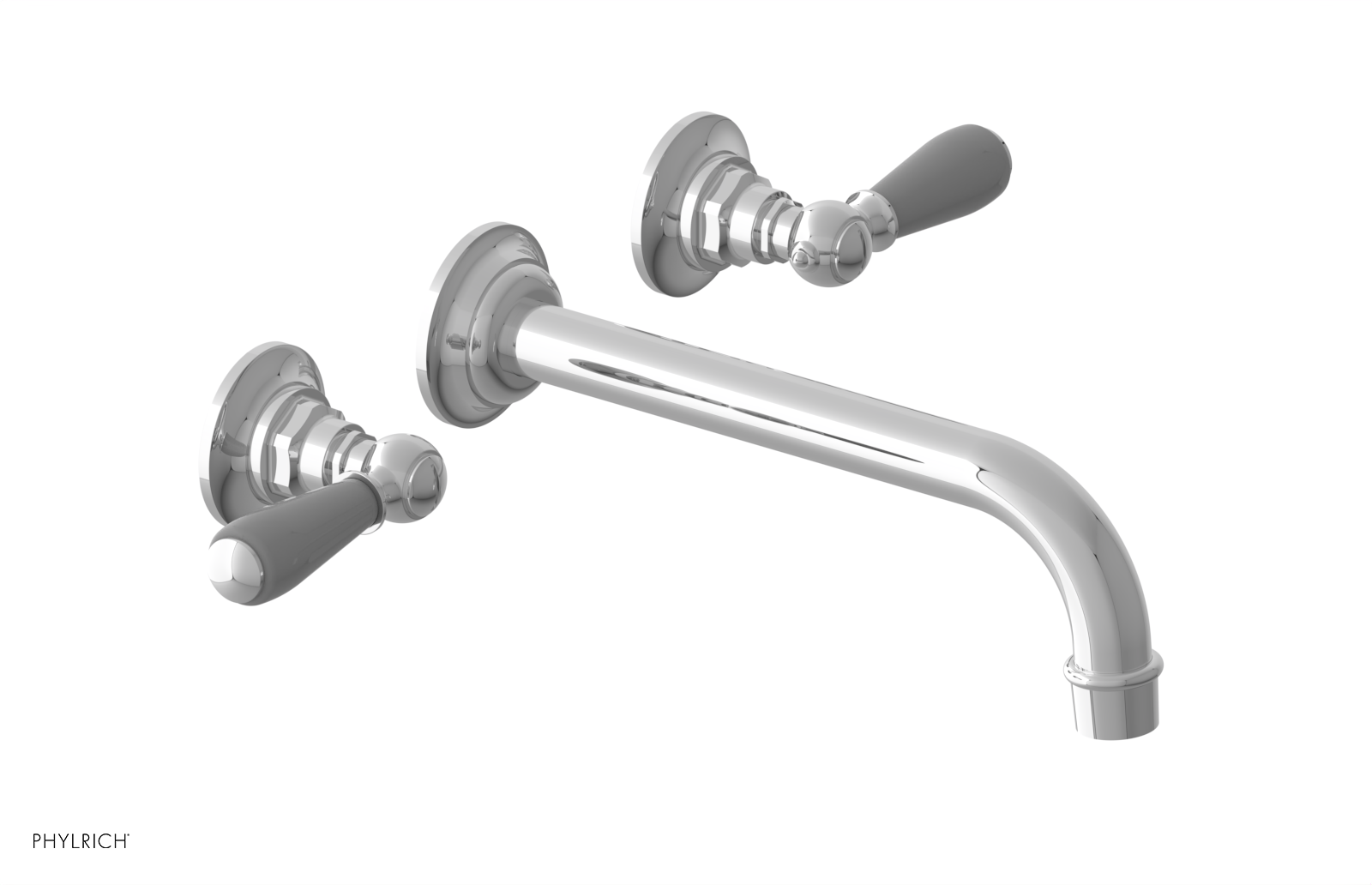 JAMESTOWN Wall Lavatory Set - 10" Spout - Lever Handle with "Grey" Accents 165-12-10 — image 1