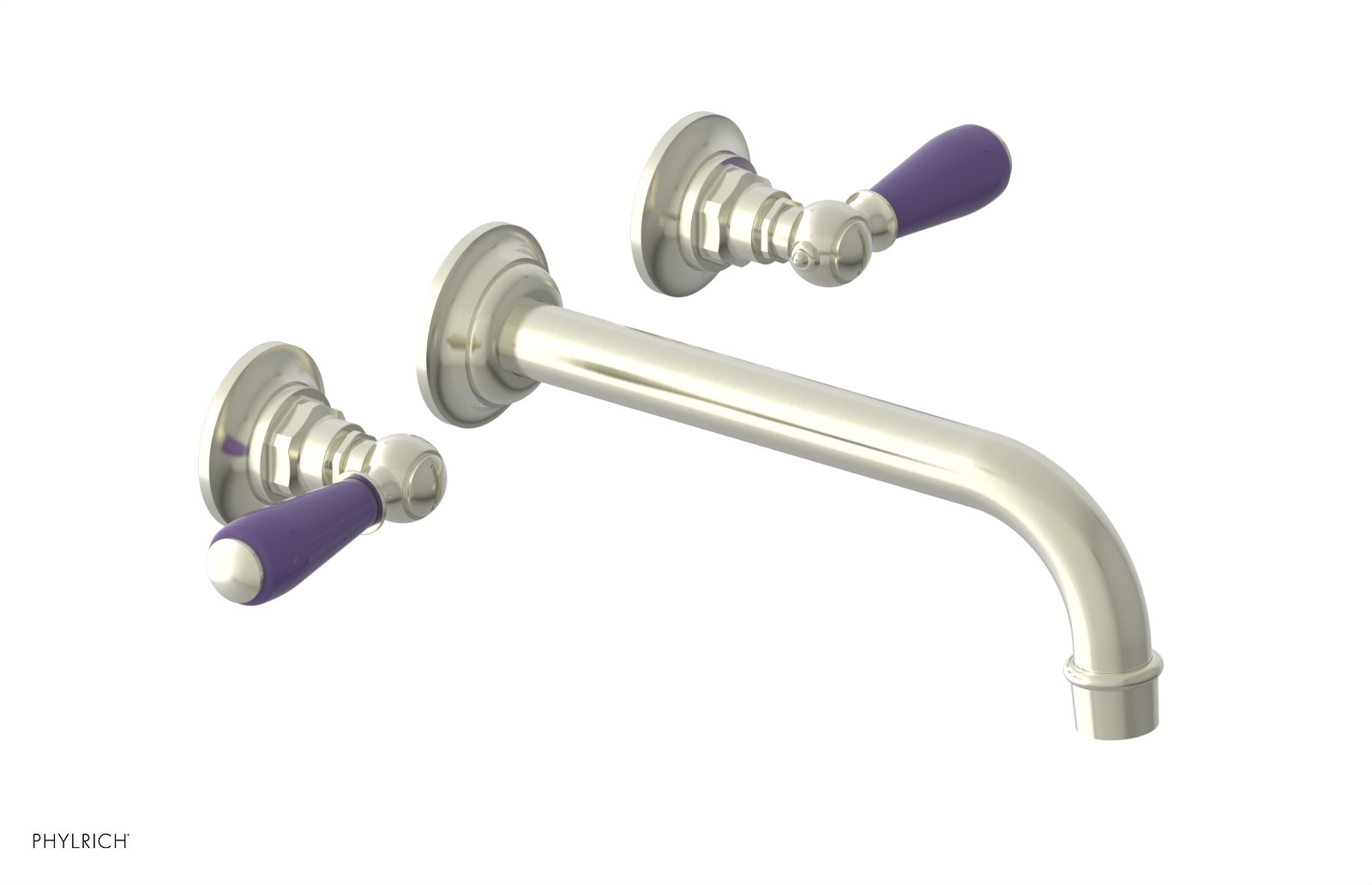 JAMESTOWN Wall Lavatory Set - 10" Spout - Lever Handle with "Purple" Accents 165-12-10 — image 1
