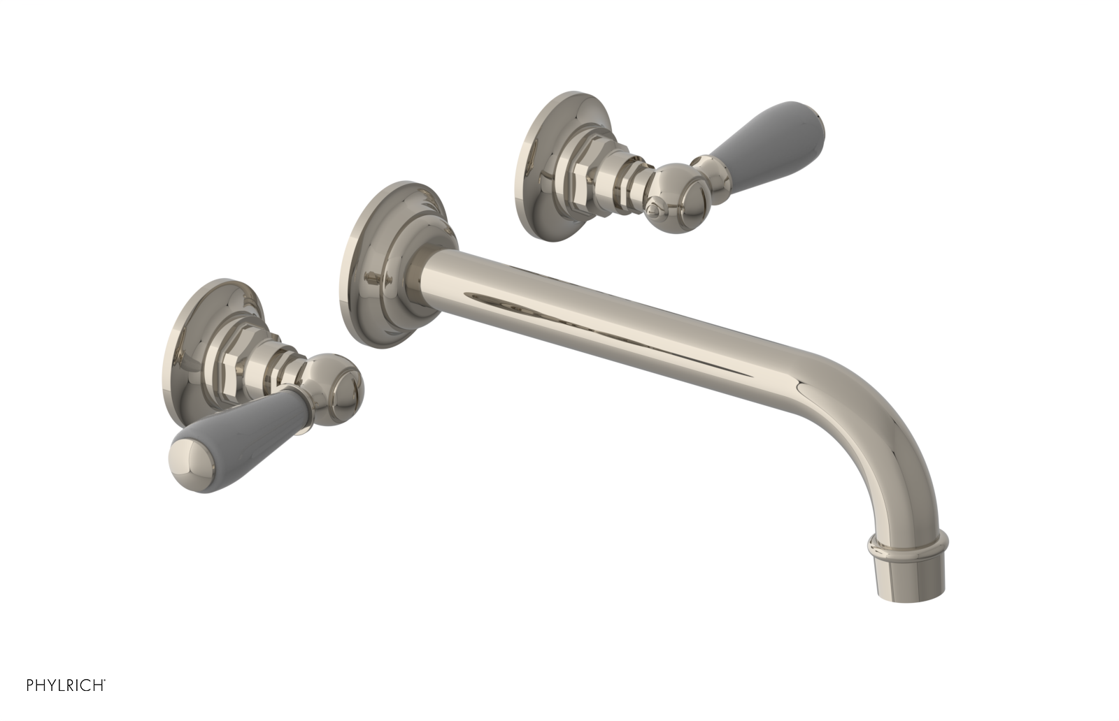 JAMESTOWN Wall Lavatory Set - 10" Spout - Lever Handle with "Grey" Accents 165-12-10 — thumbnail 3