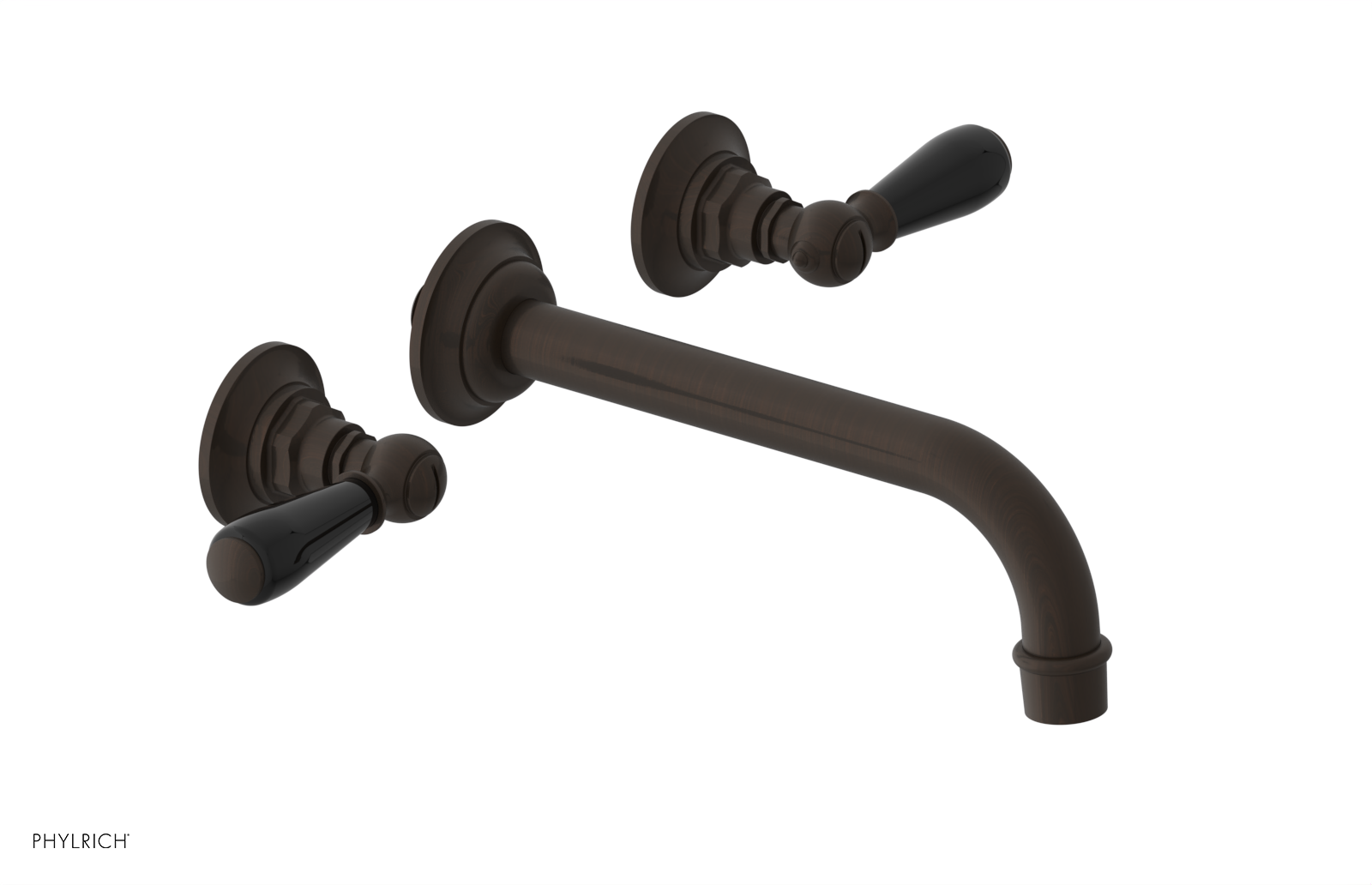 JAMESTOWN Wall Lavatory Set - Lever Handle with "Black" Accents 165-12