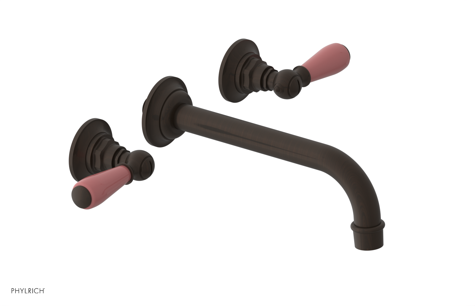 JAMESTOWN Wall Lavatory Set - Lever Handle with "Pink" Accents 165-12 — image 1