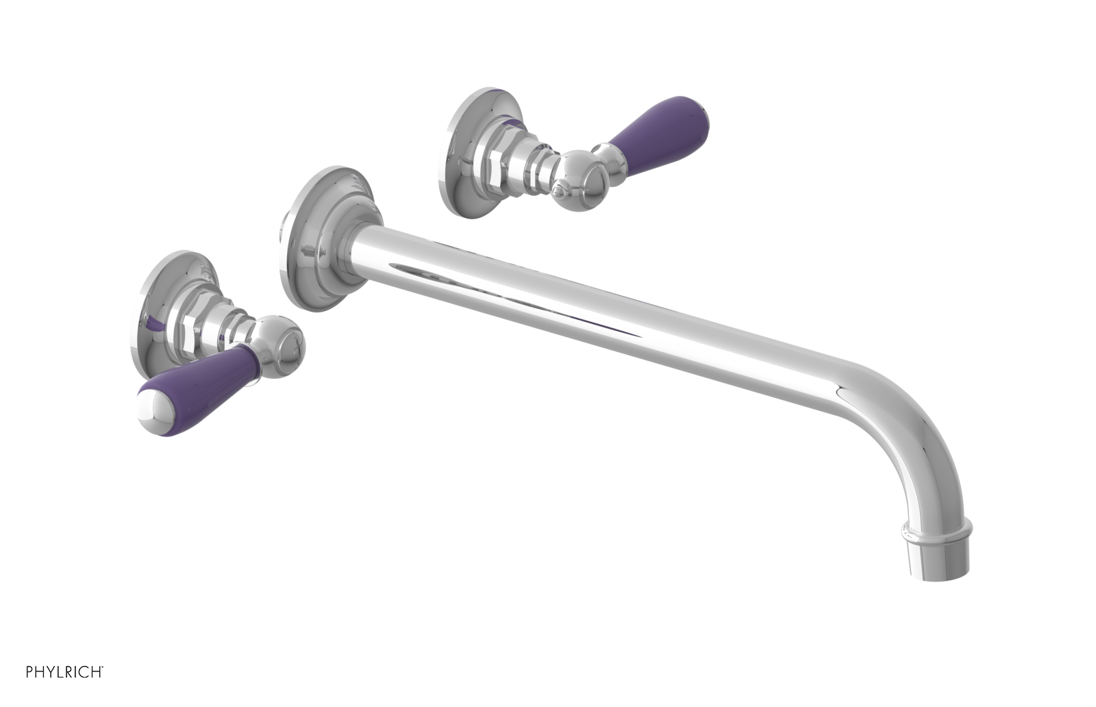 JAMESTOWN Wall Lavatory Set - 12" Spout - Lever Handle with "Purple" Accents 165-12-12 — thumbnail 2