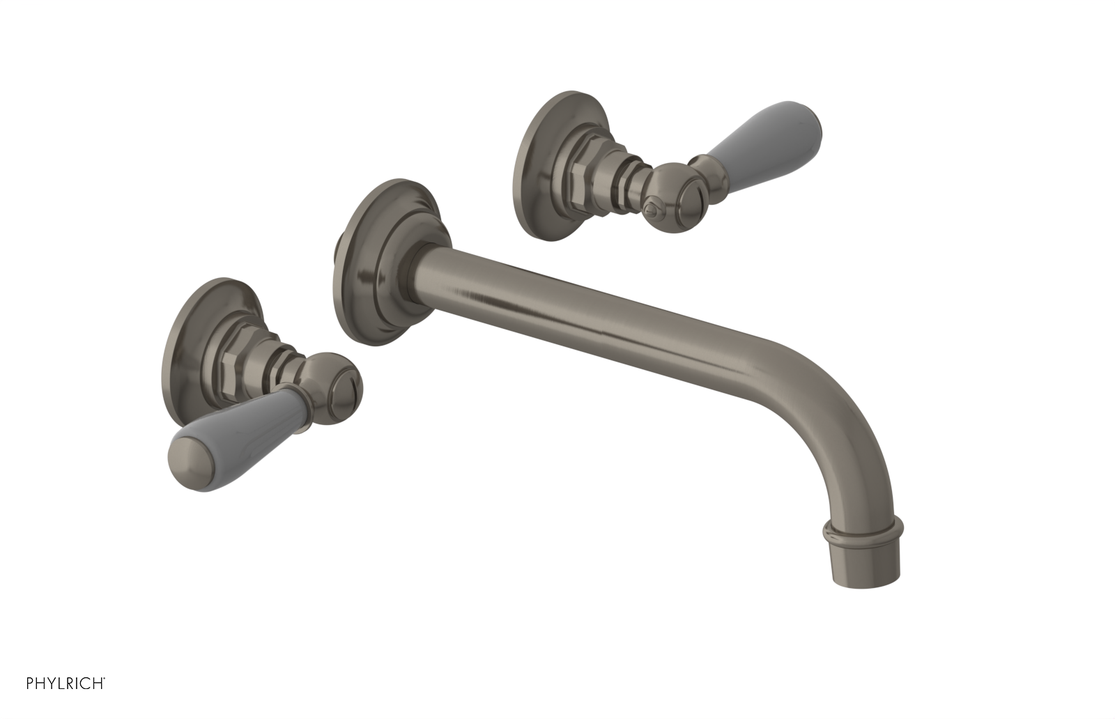 JAMESTOWN Wall Lavatory Set - Lever Handle with "Grey" Accents 165-12