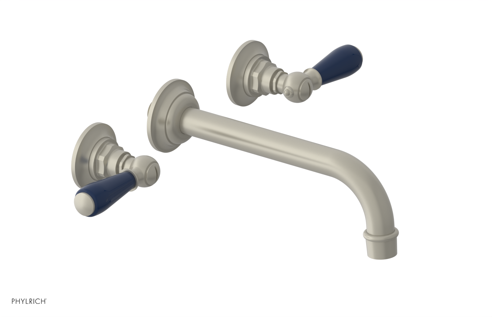 JAMESTOWN Wall Lavatory Set - Lever Handle with "Navy Blue" Accents 165-12