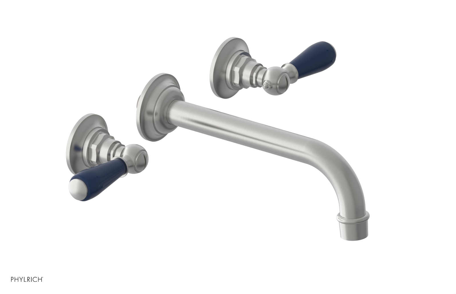 JAMESTOWN Wall Lavatory Set - Lever Handle with "Navy Blue" Accents 165-12 — image 1