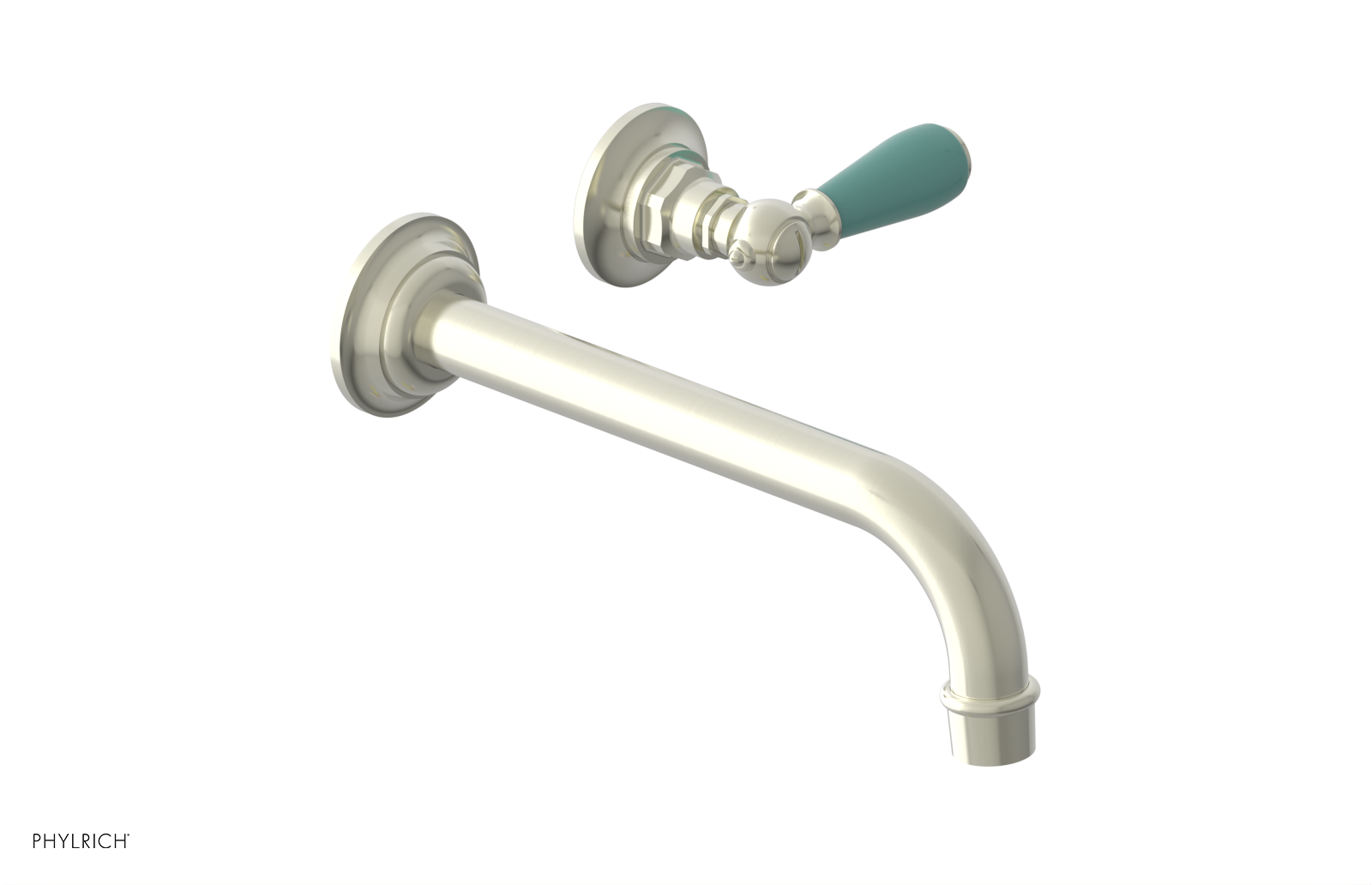 JAMESTOWN Single Handle Wall Lavatory Set with "Turqoise" Accents 165-16 — image 1