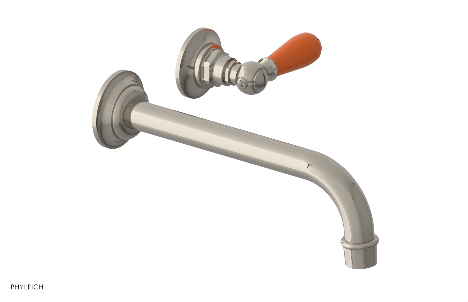 JAMESTOWN Single Handle Wall Lavatory Set - 10" Spout with "Orange" Accents 165-16-10 — thumbnail 2