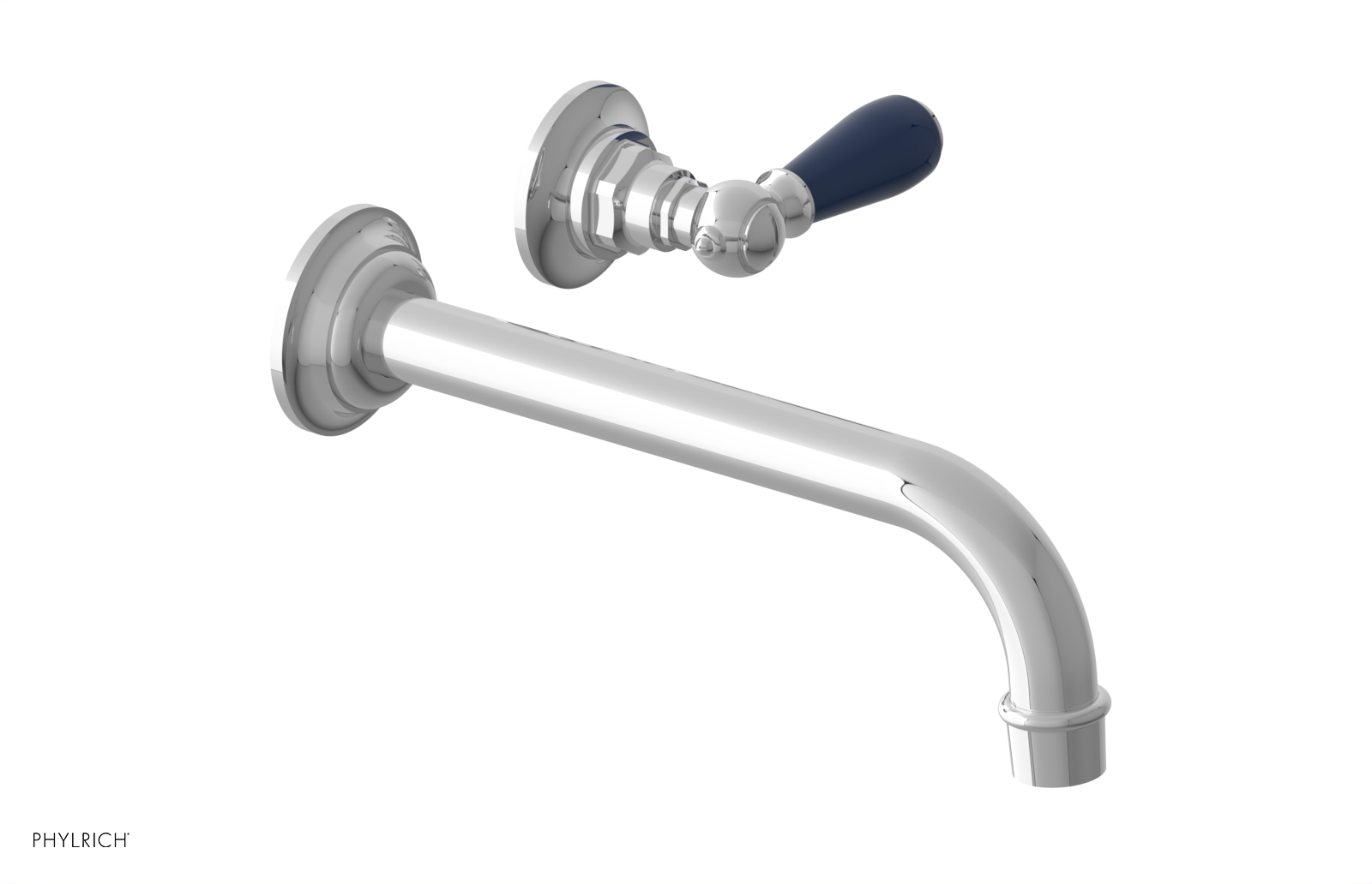 JAMESTOWN Single Handle Wall Lavatory Set - 10" Spout with "Navy Blue" Accents 165-16-10 — thumbnail 2
