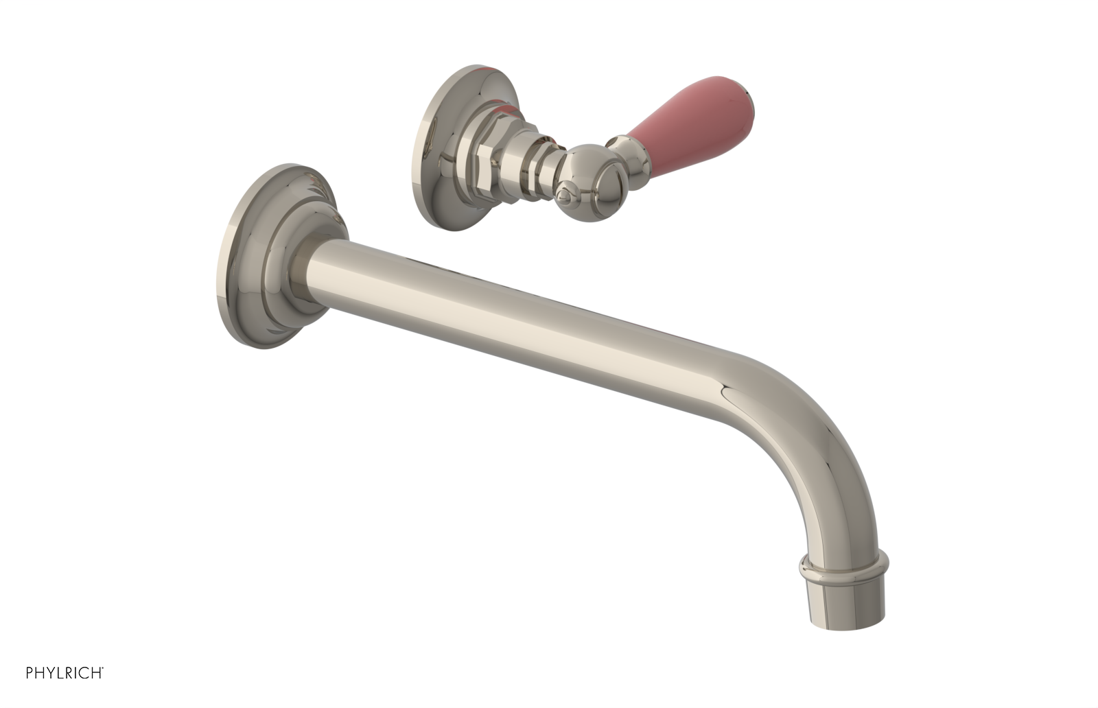 JAMESTOWN Single Handle Wall Lavatory Set - 10" Spout with "Pink" Accents 165-16-10 — image 1