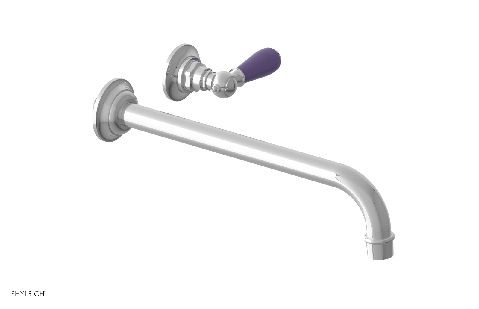 JAMESTOWN Single Handle Wall Lavatory Set - 12" Spout with "Purple" Accents 165-16-12 — thumbnail 2