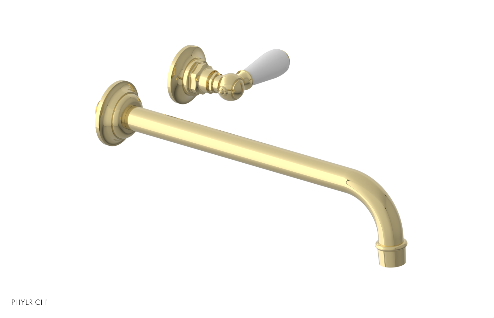 JAMESTOWN Single Handle Wall Lavatory Set - 12" Spout with "White" Accents 165-16-12 — image 1