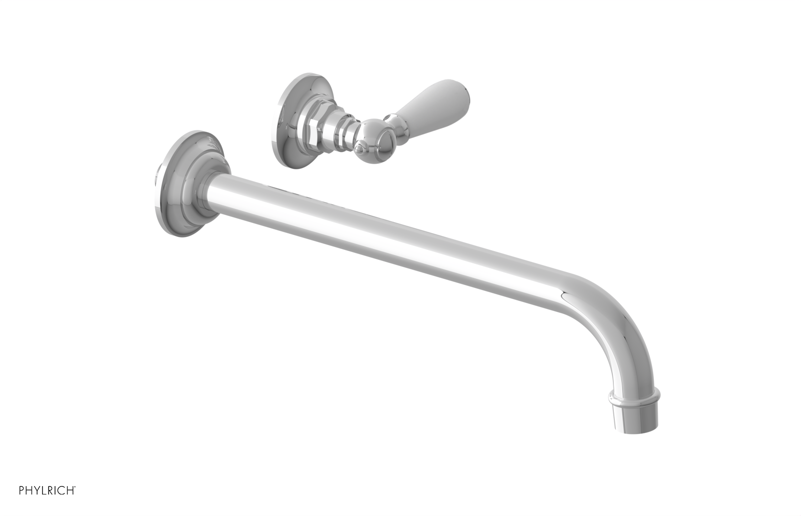 JAMESTOWN Single Handle Wall Lavatory Set - 12" Spout with "White" Accents 165-16-12 — thumbnail 2