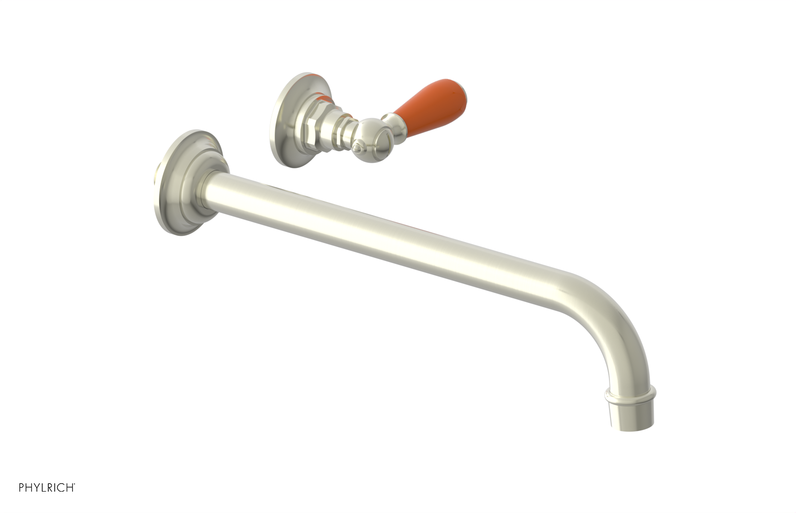 JAMESTOWN Single Handle Wall Lavatory Set - 12" Spout with "Orange" Accents 165-16-12 — image 1