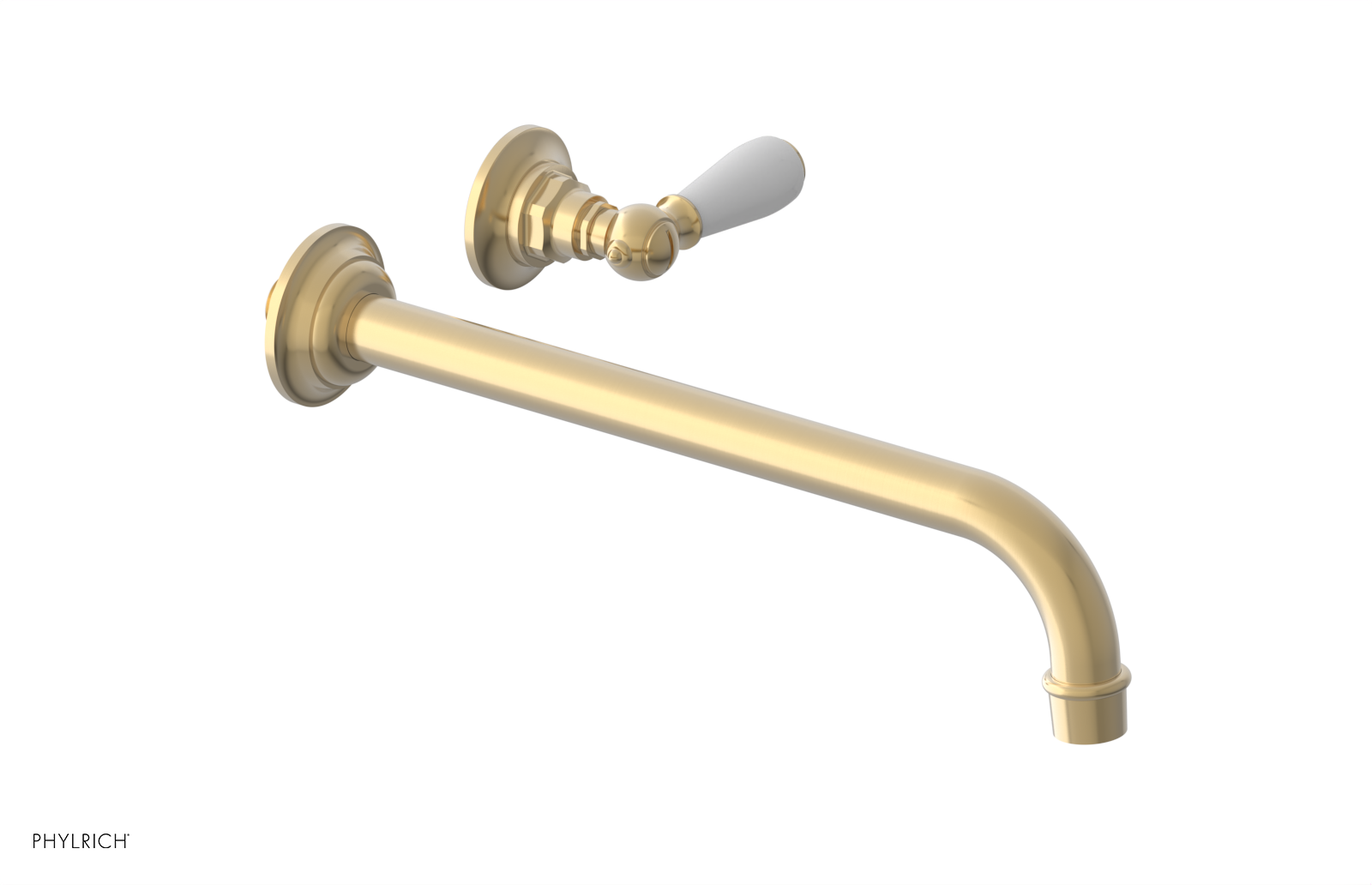 JAMESTOWN Single Handle Wall Lavatory Set - 12" Spout with "White" Accents 165-16-12 — thumbnail 3