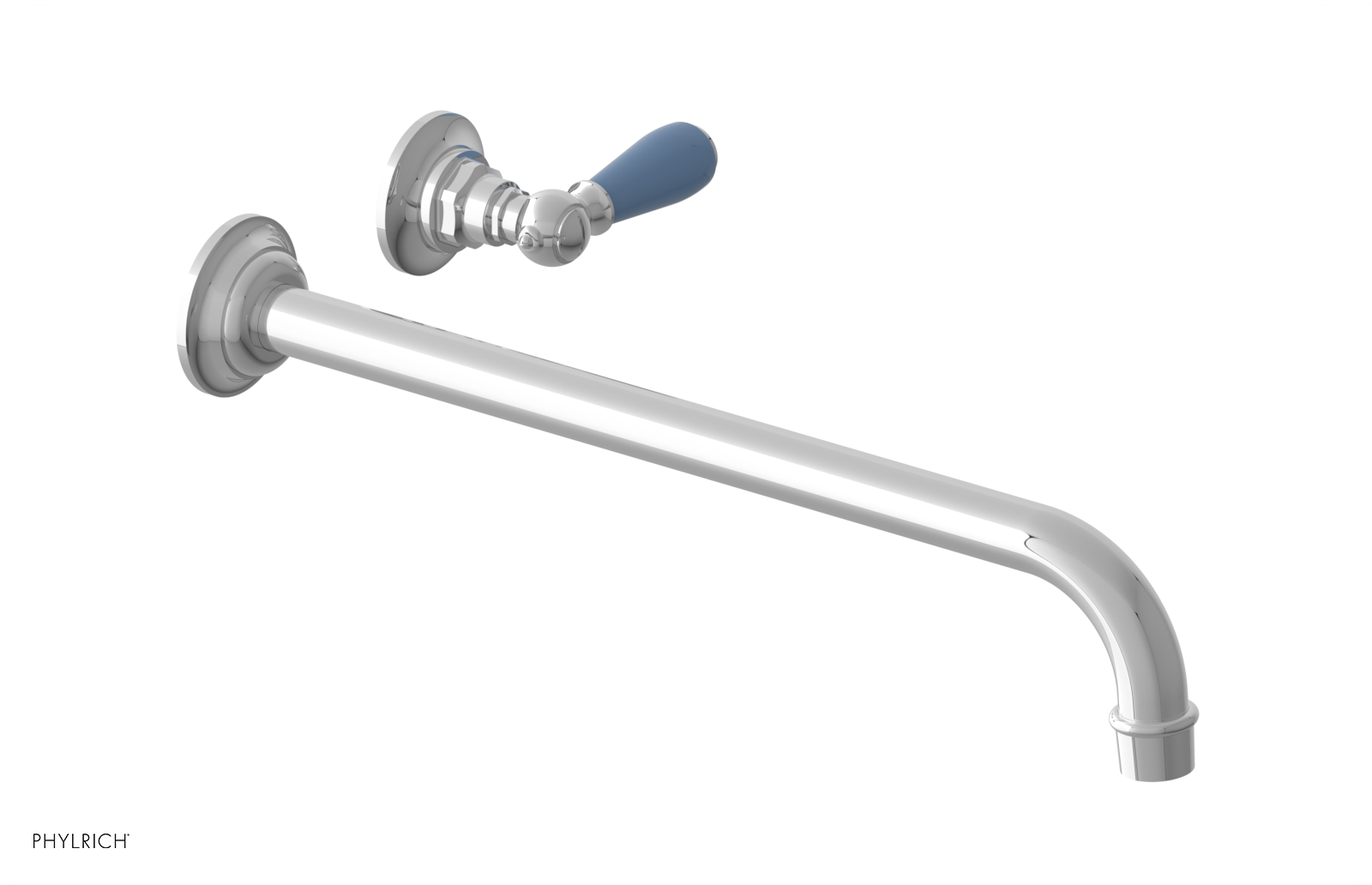 JAMESTOWN Single Handle Wall Lavatory Set - 14" Spout with "Light blue" Accents 165-16-14 — image 1