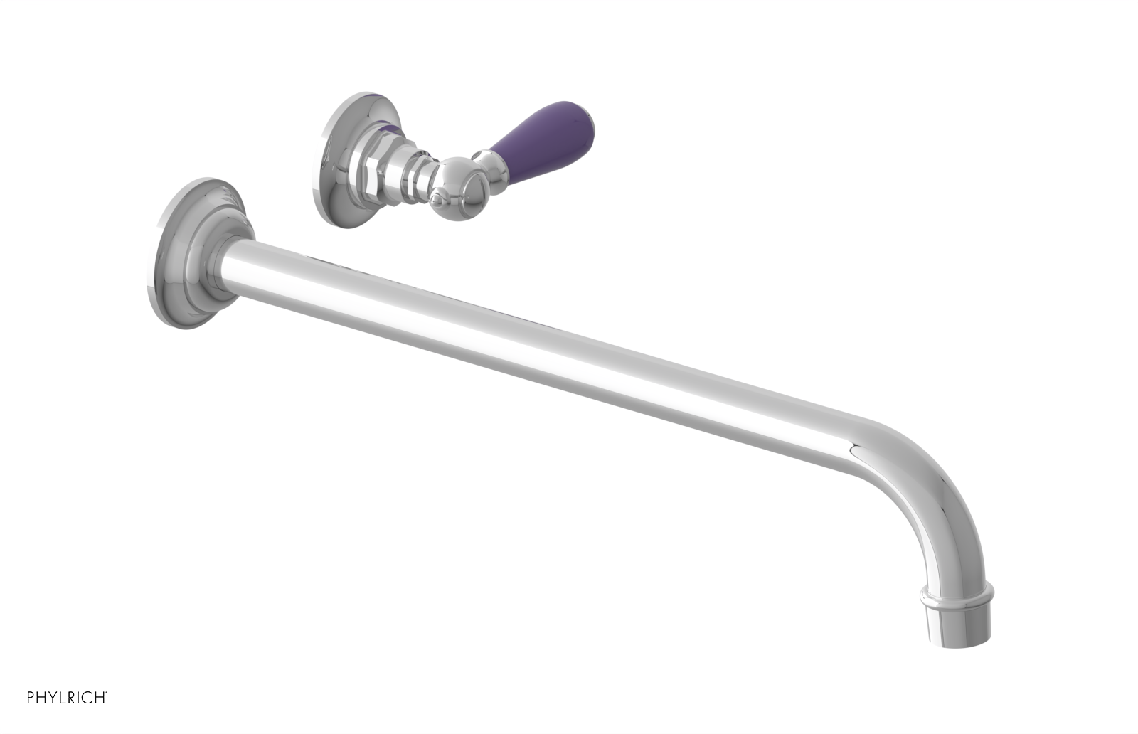 JAMESTOWN Single Handle Wall Lavatory Set - 14" Spout with "Purple" Accents 165-16-14 — image 1