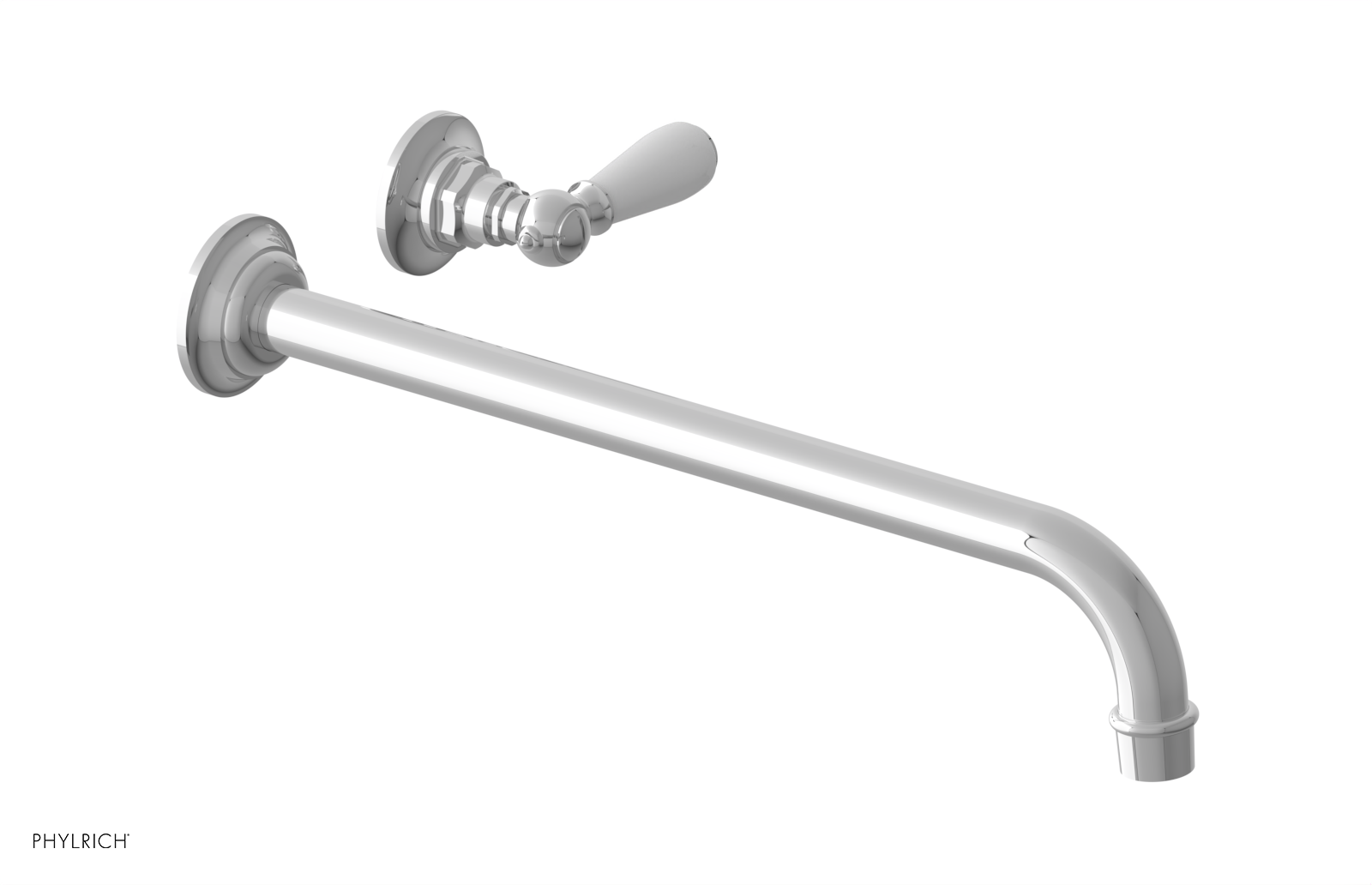 JAMESTOWN Single Handle Wall Lavatory Set - 14" Spout with "White" Accents 165-16-14 — image 1