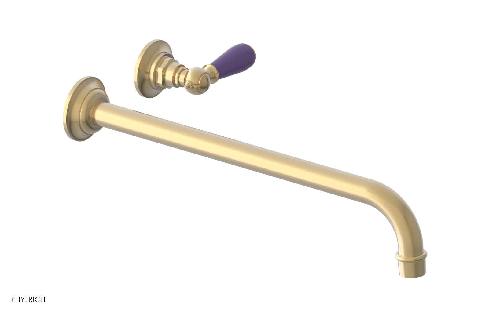 JAMESTOWN Single Handle Wall Lavatory Set - 14" Spout with "Purple" Accents 165-16-14 — thumbnail 2