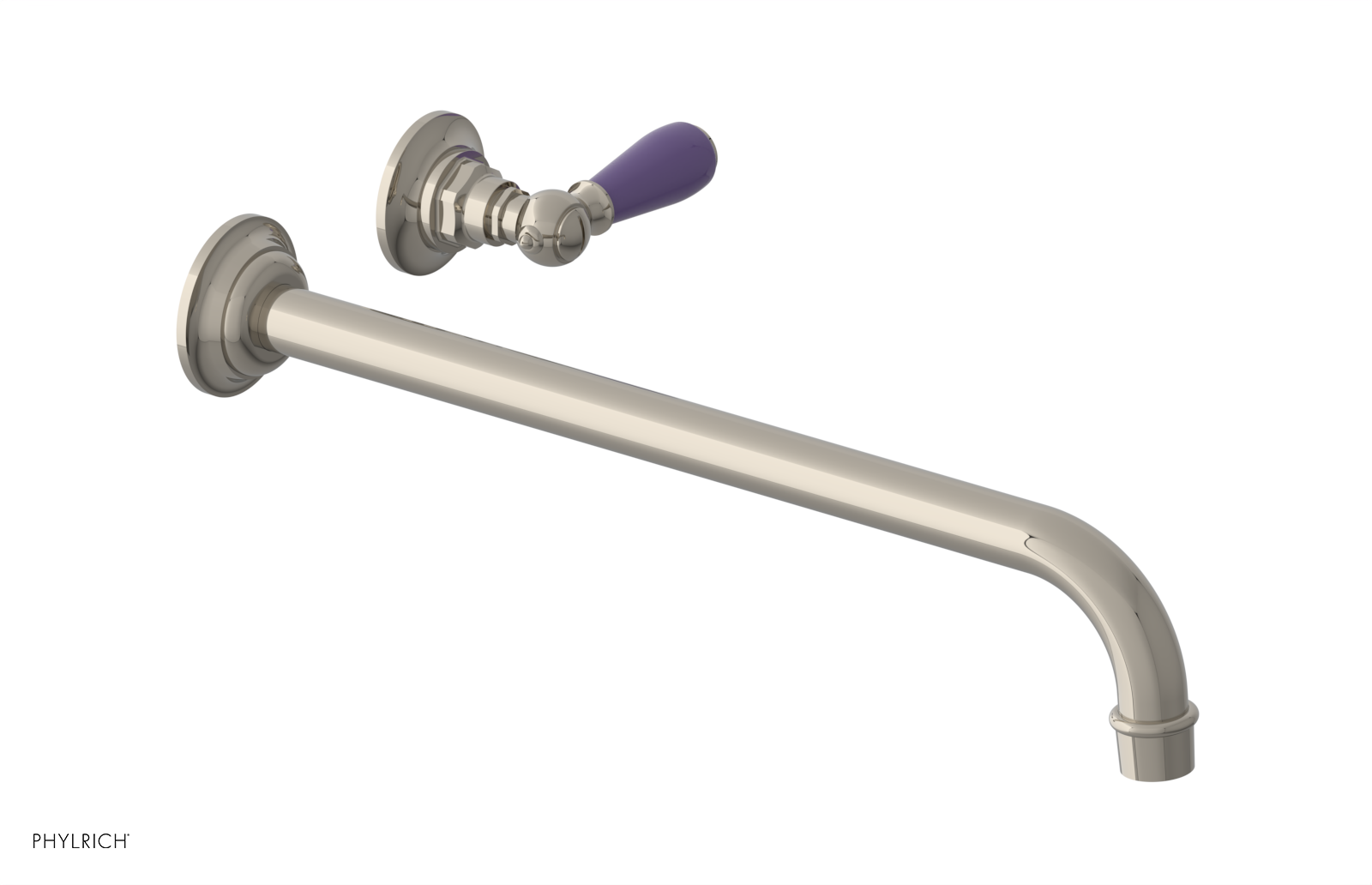 JAMESTOWN Single Handle Wall Lavatory Set - 14" Spout with "Purple" Accents 165-16-14 — thumbnail 3