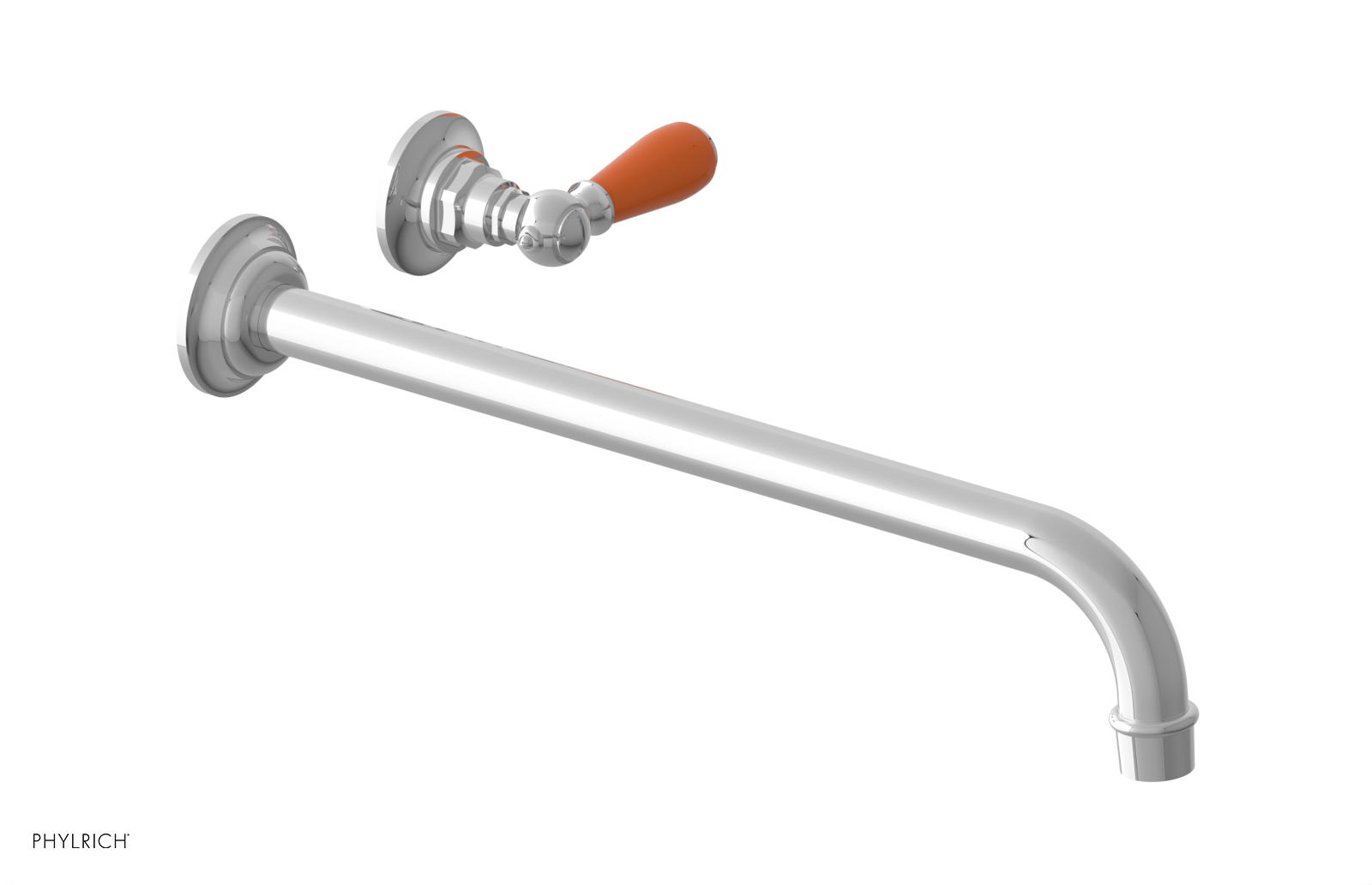 JAMESTOWN Single Handle Wall Lavatory Set - 14" Spout with "Orange" Accents 165-16-14 — image 1