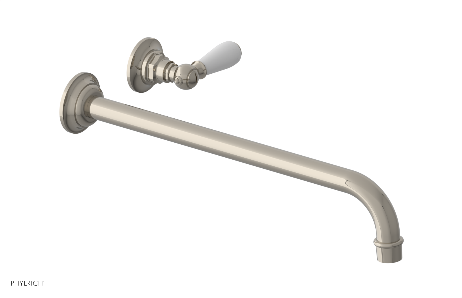 JAMESTOWN Single Handle Wall Lavatory Set - 14" Spout with "White" Accents 165-16-14 — thumbnail 3