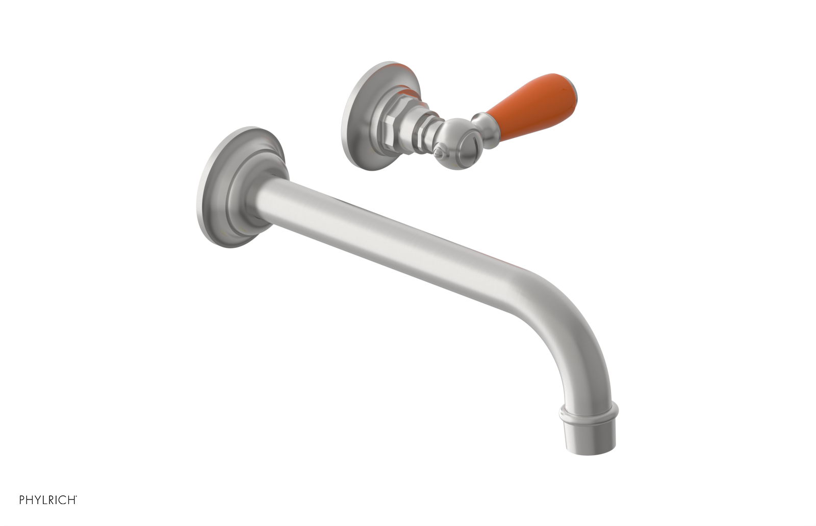 JAMESTOWN Single Handle Wall Lavatory Set with "Orange" Accents 165-16