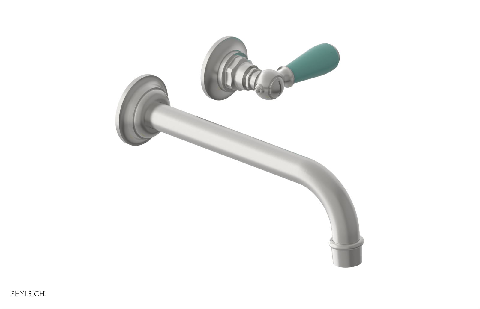 JAMESTOWN Single Handle Wall Lavatory Set with "Turqoise" Accents 165-16 — image 1