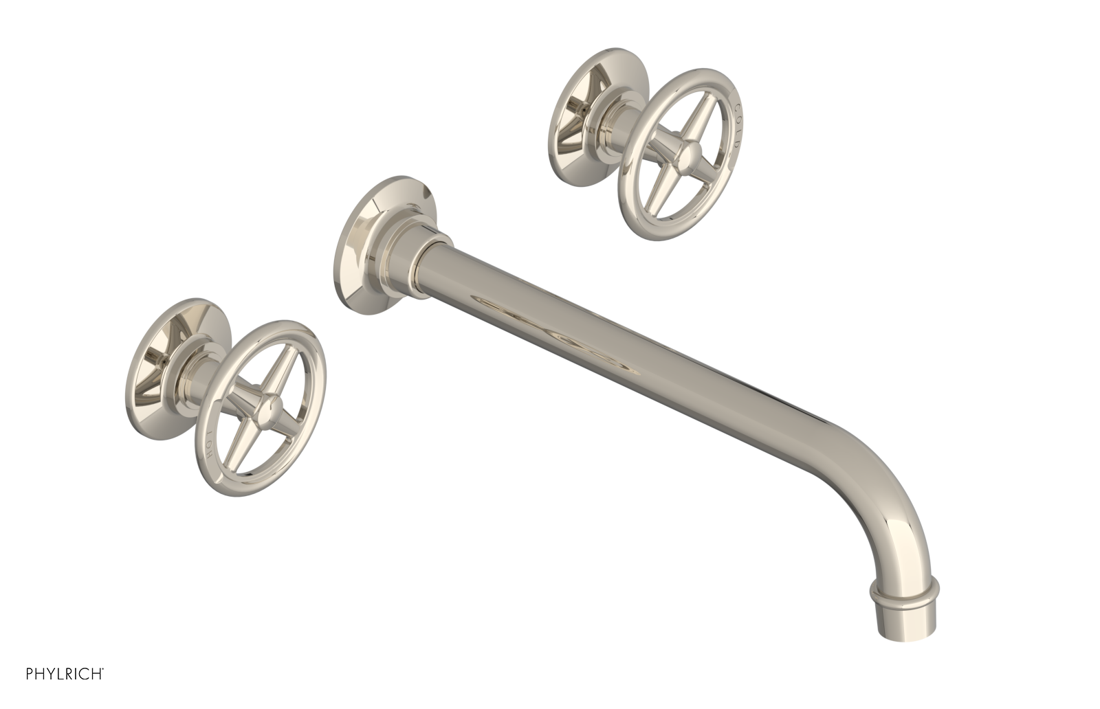 WORKS Wall Lavatory Set 10" Spout - Cross Handles 220-11-10 — thumbnail 3