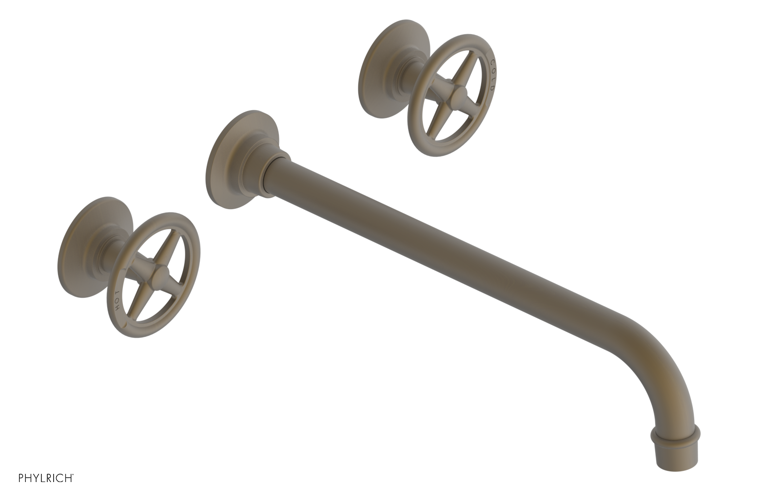 WORKS Wall Lavatory Set 12" Spout - Cross Handles 220-11-12 — image 1