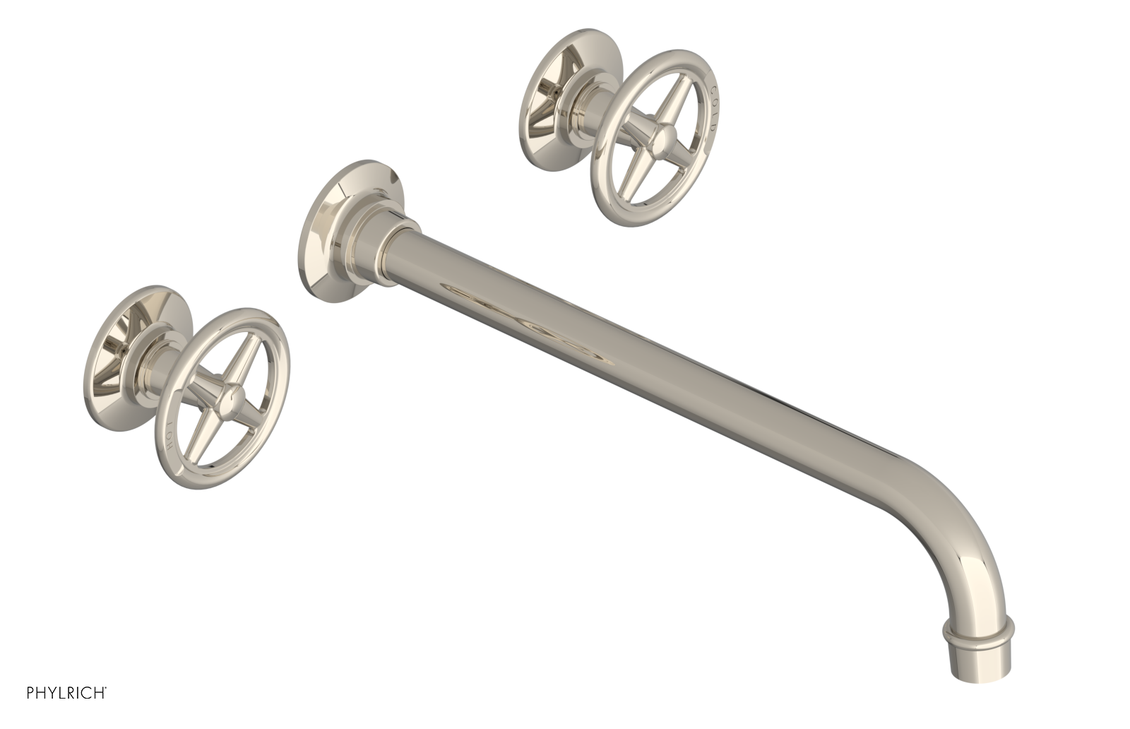 WORKS Wall Lavatory Set 12" Spout - Cross Handles 220-11-12 — image 1