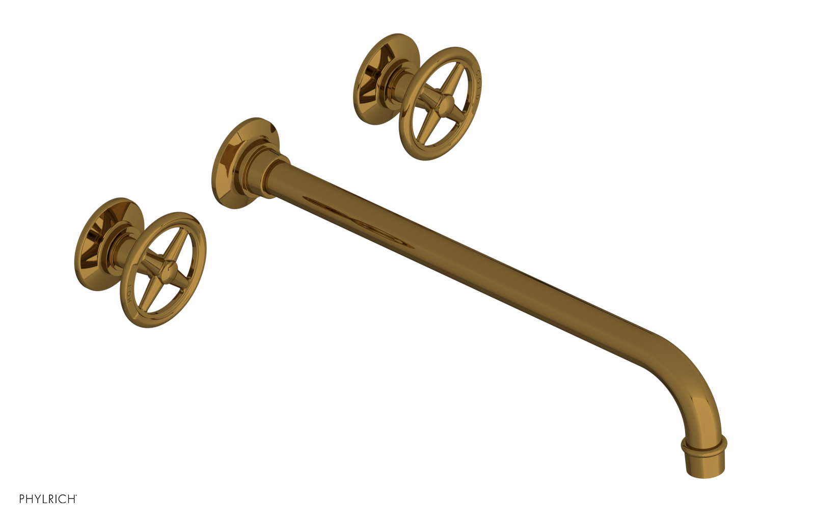 WORKS Wall Lavatory Set 14" Spout - Cross Handles 220-11-14 — image 1